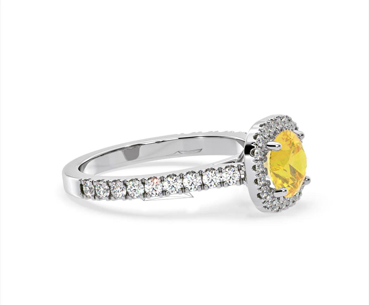 Elizabeth Yellow Lab Diamond 1.70ct Halo Ring in Platinum - Elara Collection - Image 73