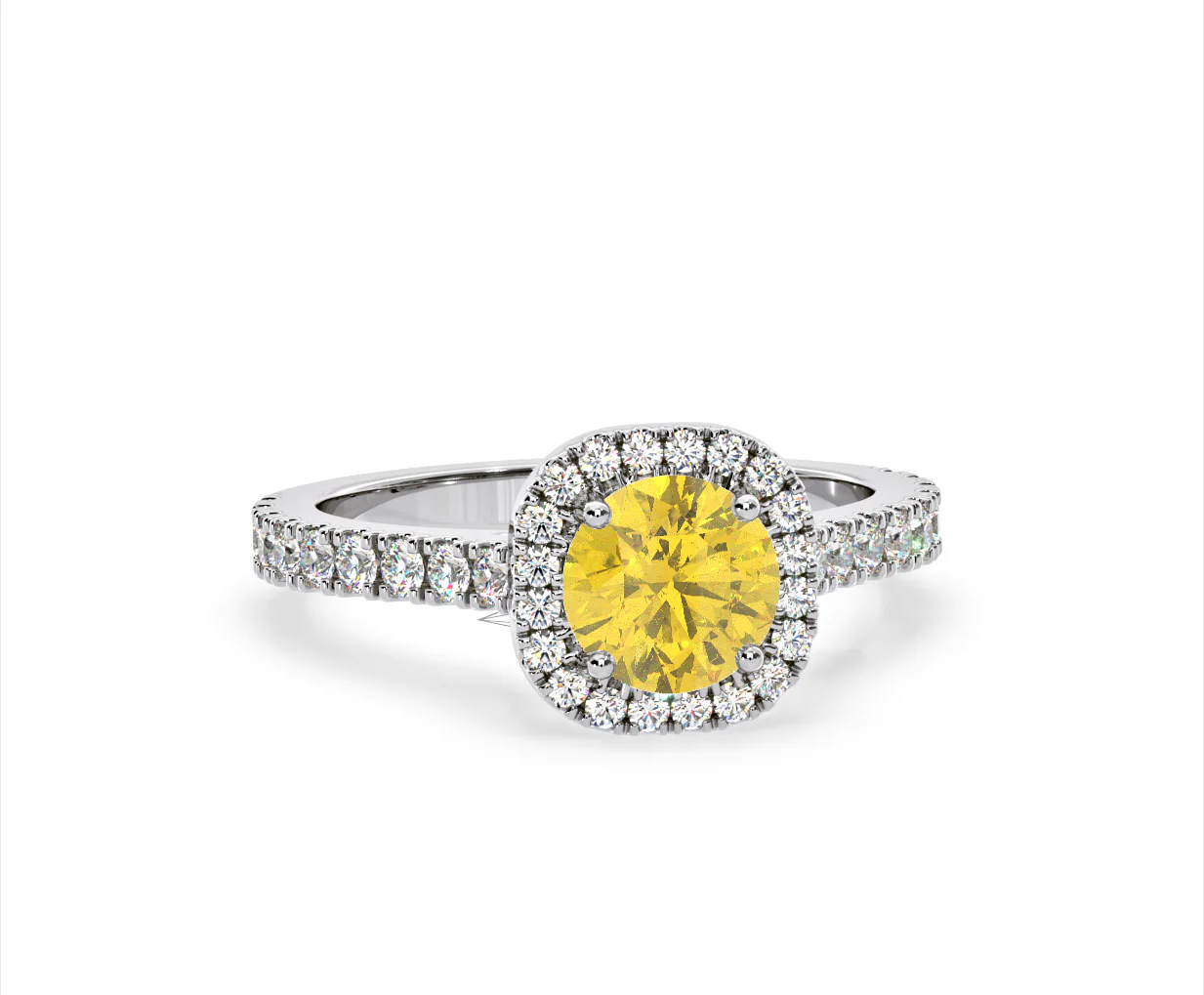 Elizabeth Yellow Lab Diamond 1.70ct Halo Ring in Platinum - Elara Collection - Image 84