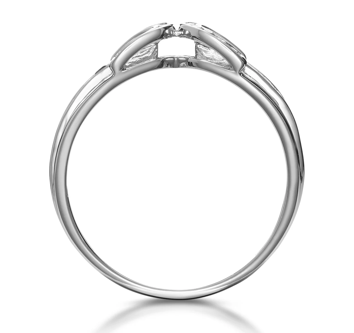 Emerald And 0.12CT Diamond Ring 9K White Gold - Image 2