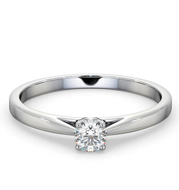 Engagement Ring Certified Elysia 18K White Gold Diamond 0.25CT - Image 3