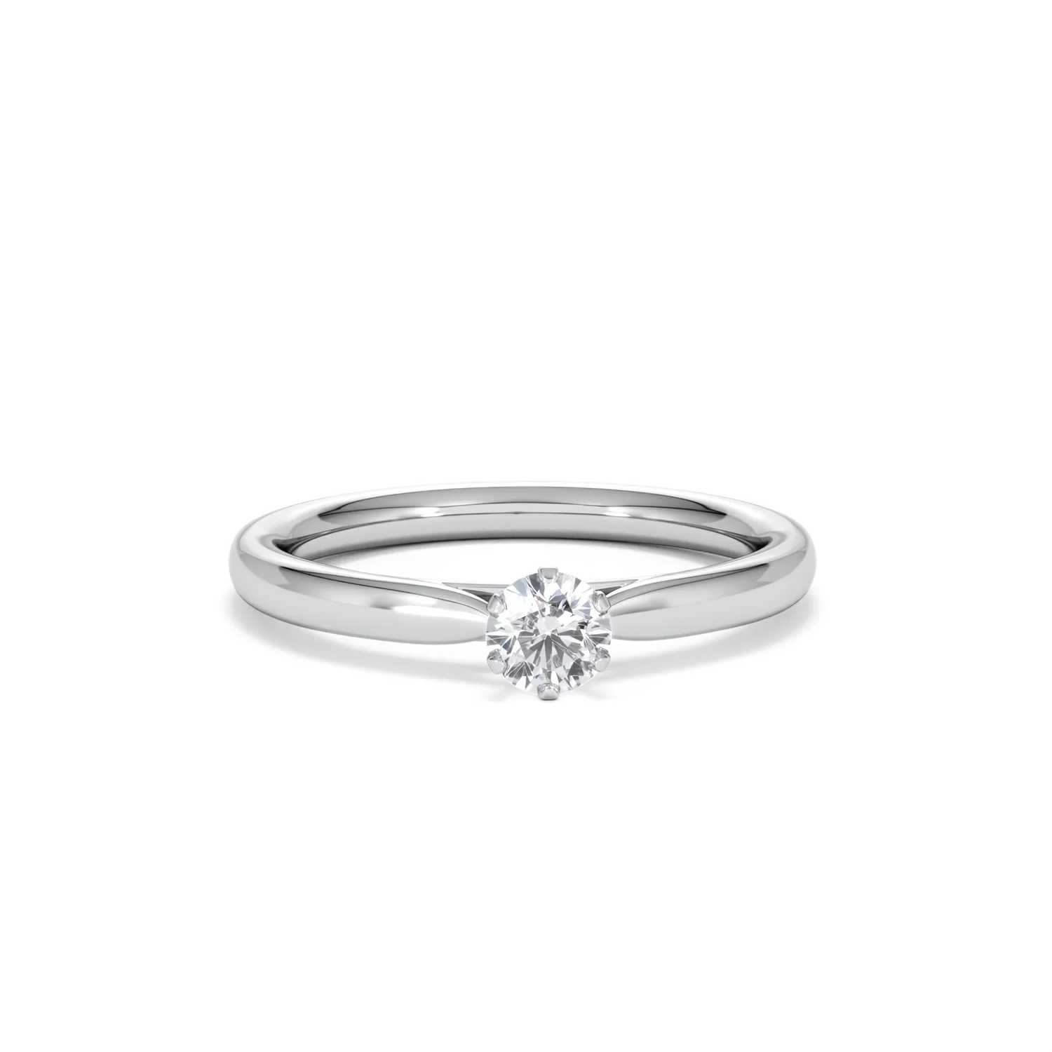 Engagement Ring Certified Low Set Chloe 18K White Gold Diamond 0.25CT - Image 9