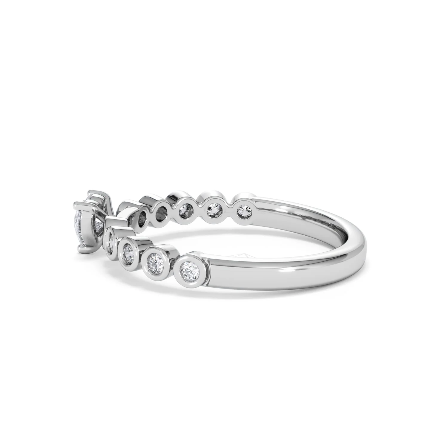 Entwine 0.30ct Heart Cut Lab Diamond Solitaire Engagement Ring with Side Stones in Sterling Silver - Image 64