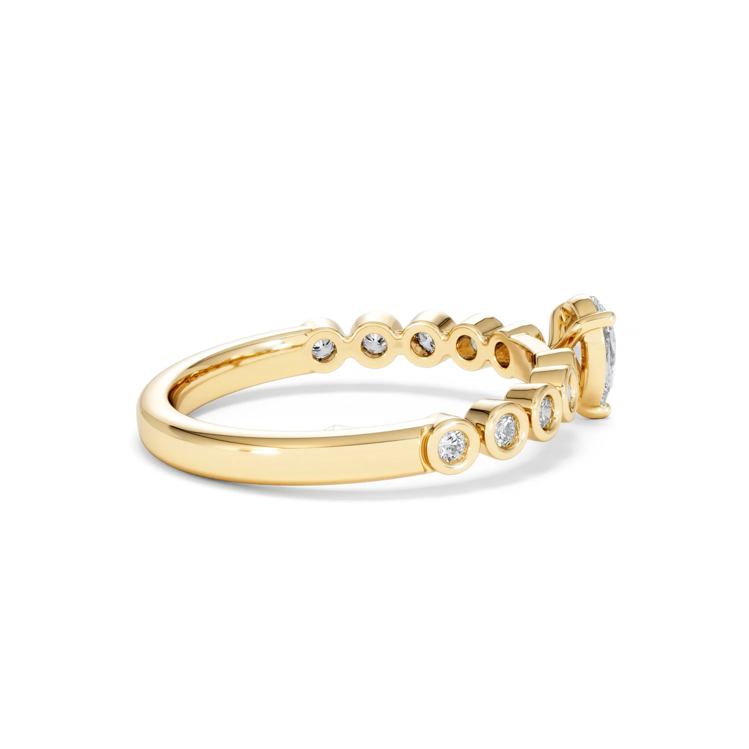 Entwine 0.30ct Pear Cut Lab Diamond Solitaire Engagement Ring with Side Stones in 18K Gold Vermeil - Image 31