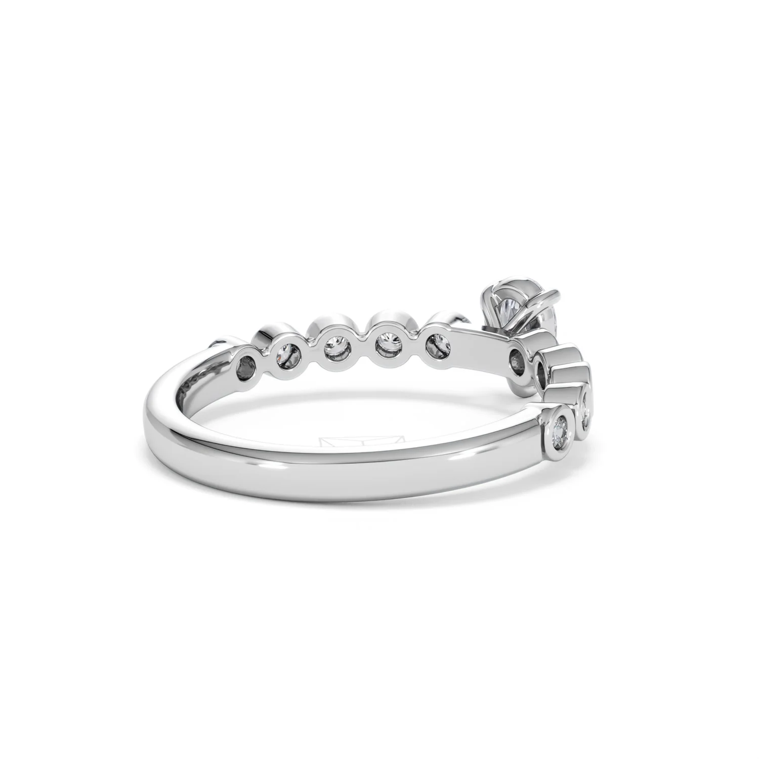 Entwine 0.30ct Pear Cut Lab Diamond Solitaire Engagement Ring with Side Stones in Sterling Silver - Image 38