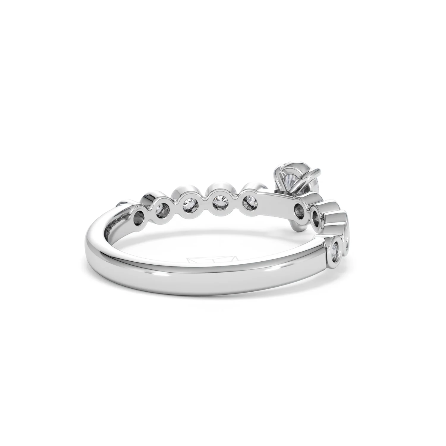 Entwine 0.30ct Pear Cut Lab Diamond Solitaire Engagement Ring with Side Stones in Sterling Silver - Image 39