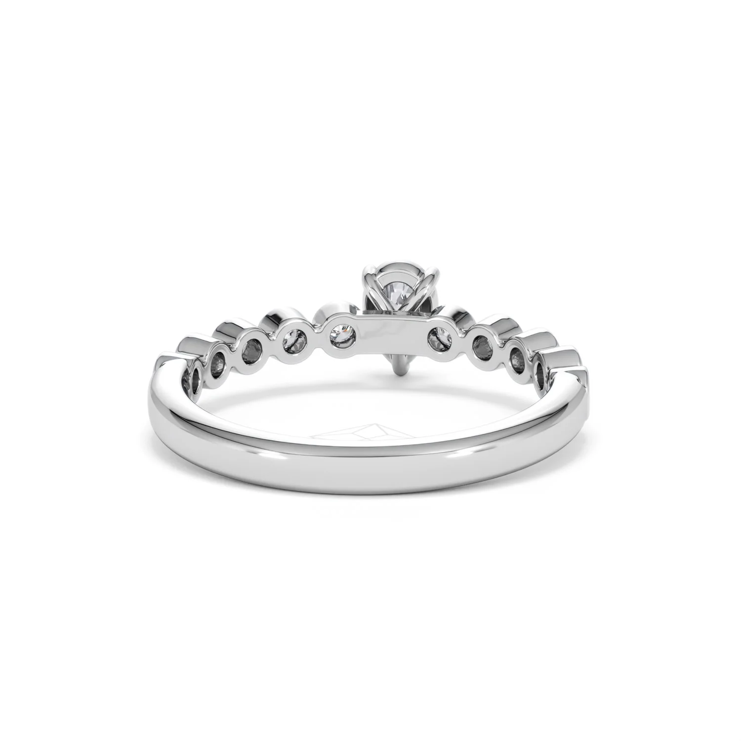 Entwine 0.30ct Pear Cut Lab Diamond Solitaire Engagement Ring with Side Stones in Sterling Silver - Image 45