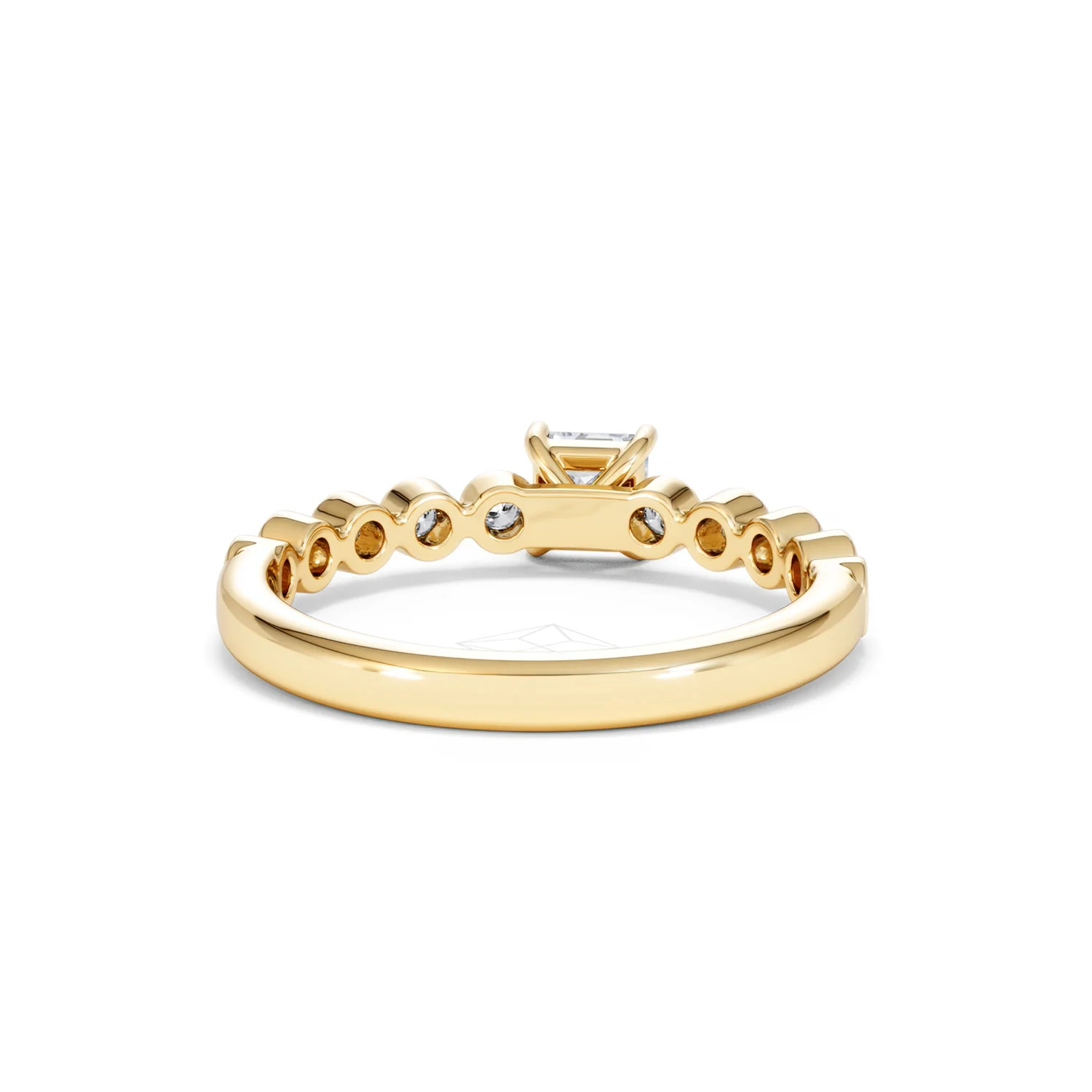 Entwine 0.30ct Princess Cut Lab Diamond Solitaire Engagement Ring with Side Stones in 18K Gold Vermeil - Image 45
