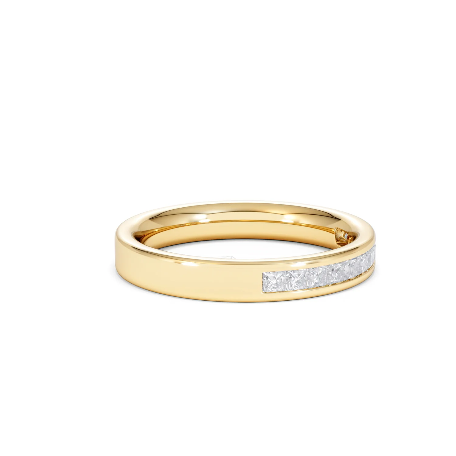 Eterna Lab Diamond Princess Cut Half Eternity Ring 0.50ct F/VS in 9K Gold - Image 26