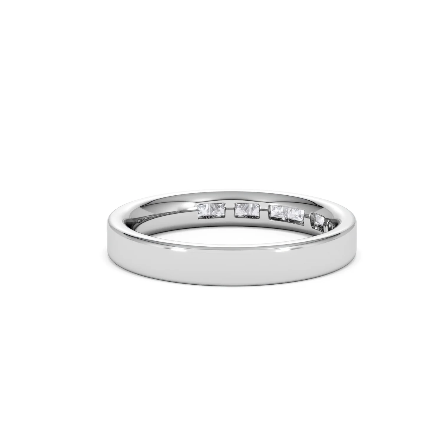 Eterna Lab Diamond Princess Cut Half Eternity Ring 0.50ct H/SI in 925 Silver - Image 43