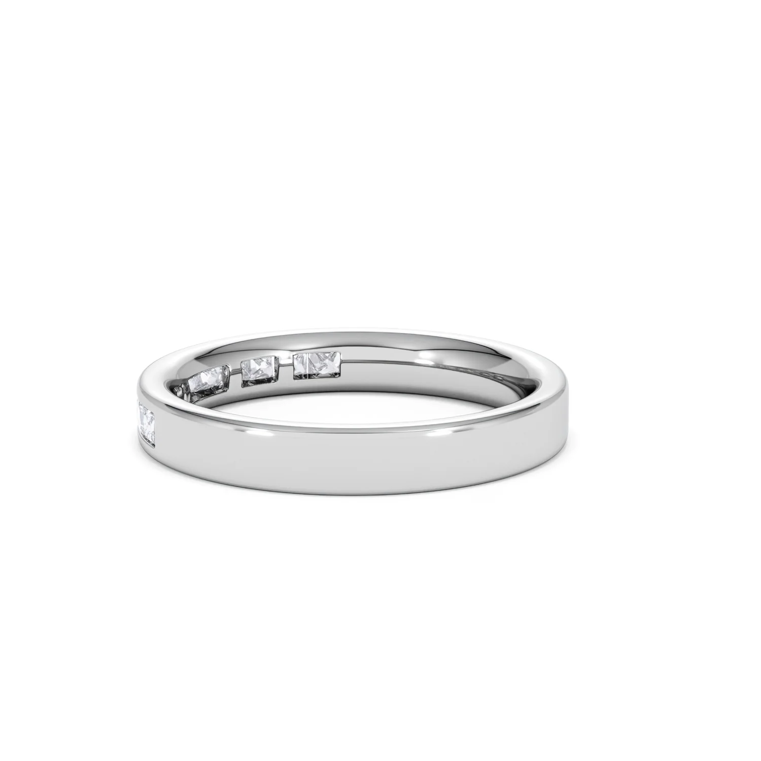 Eterna Lab Diamond Princess Cut Half Eternity Ring 0.50ct H/SI in 925 Silver - Image 64