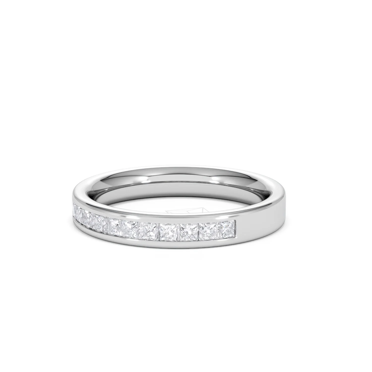 Eterna Lab Diamond Princess Cut Half Eternity Ring 0.50ct H/SI in 925 Silver - Image 85