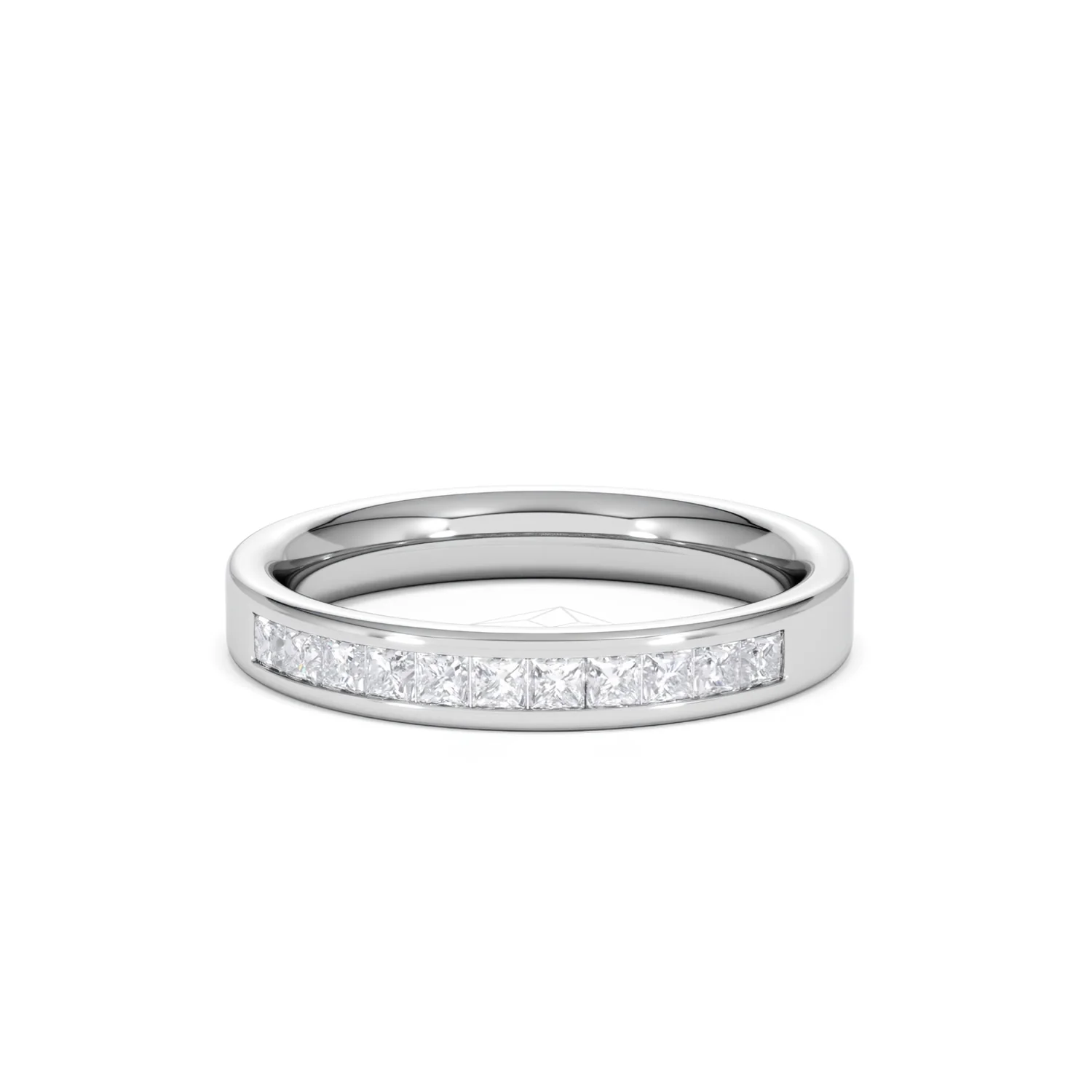 Eterna Lab Diamond Princess Cut Half Eternity Ring 0.50ct H/SI in 925 Silver - Image 89