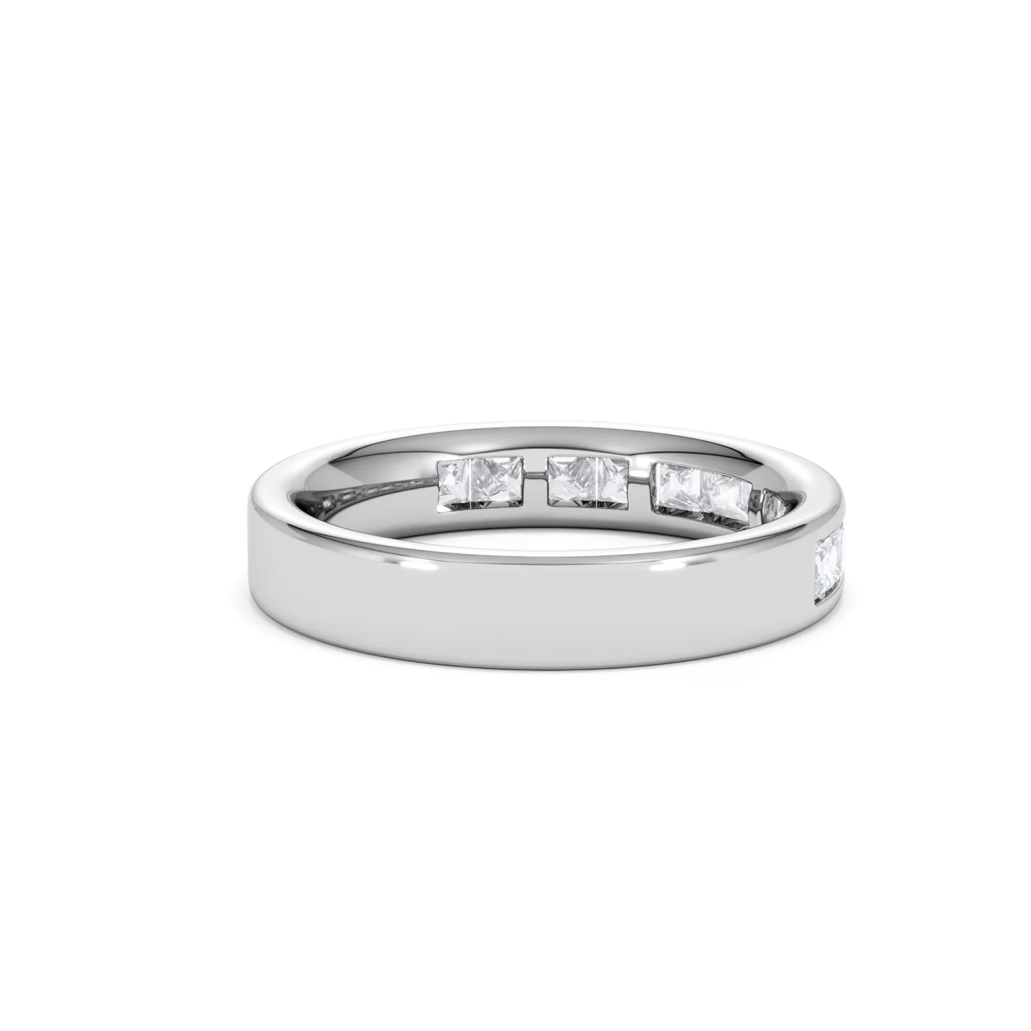 Eterna Lab Diamond Princess Cut Half Eternity Ring 1.00ct F/VS in 9K White Gold - Image 40