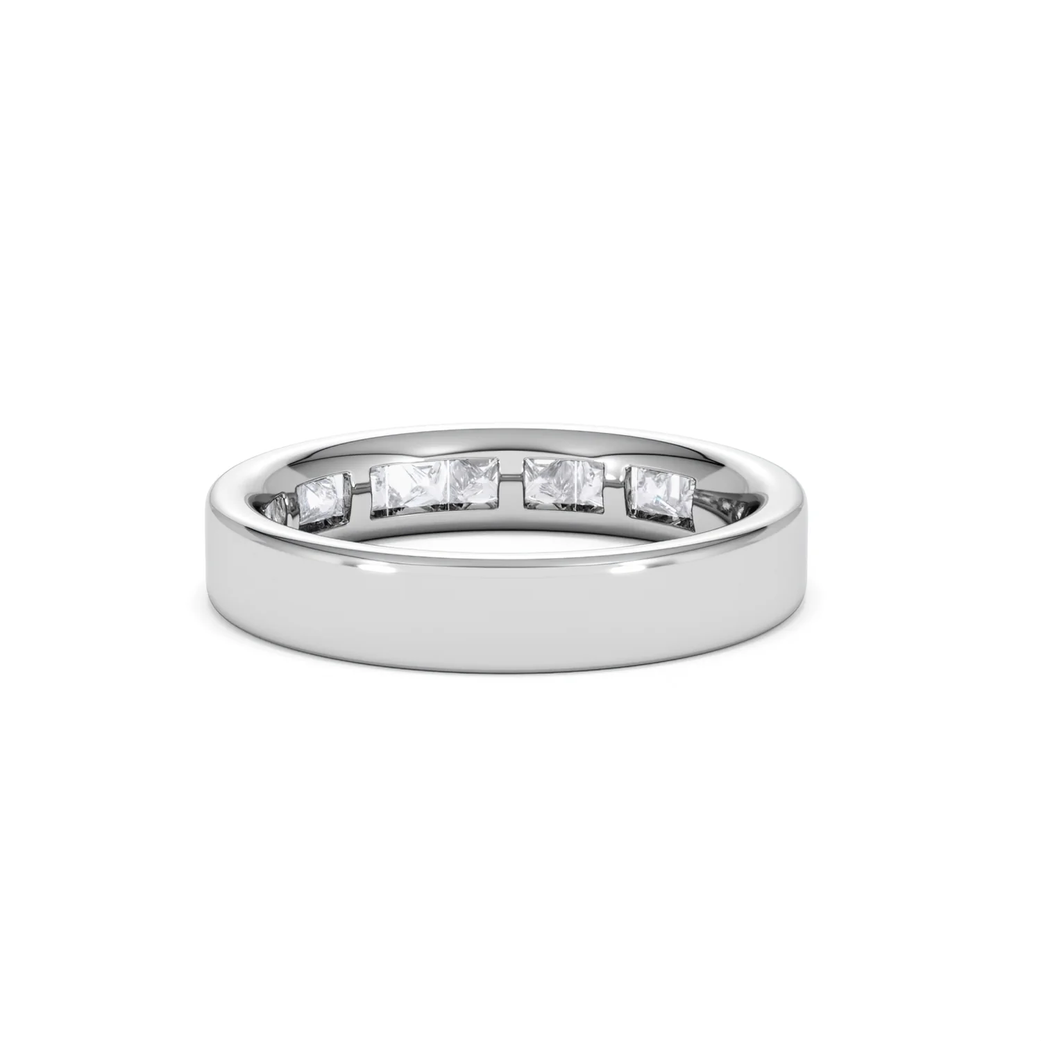 Eterna Lab Diamond Princess Cut Half Eternity Ring 1.00ct F/VS in 9K White Gold - Image 54