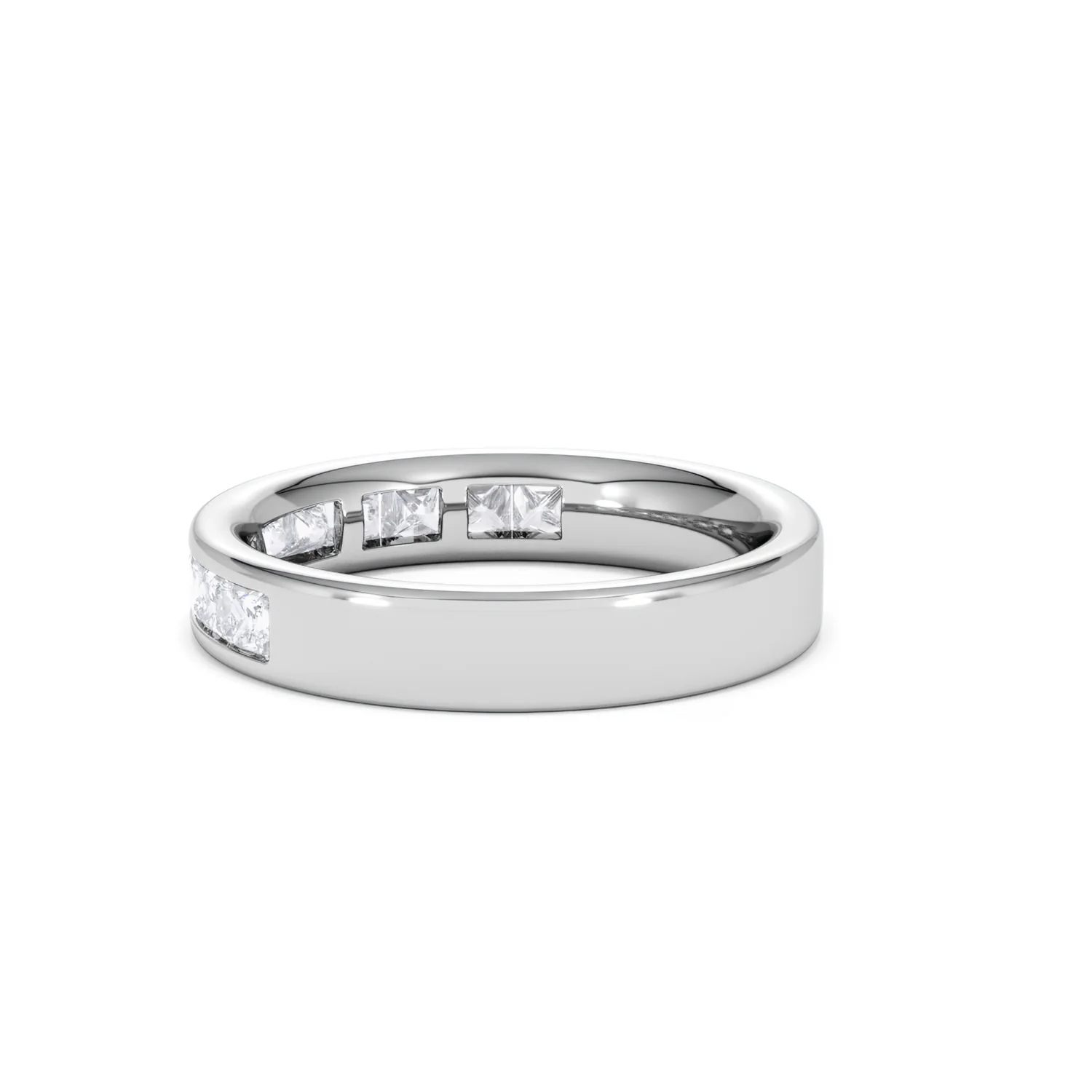 Eterna Lab Diamond Princess Cut Half Eternity Ring 1.00ct F/VS in 9K White Gold - Image 63