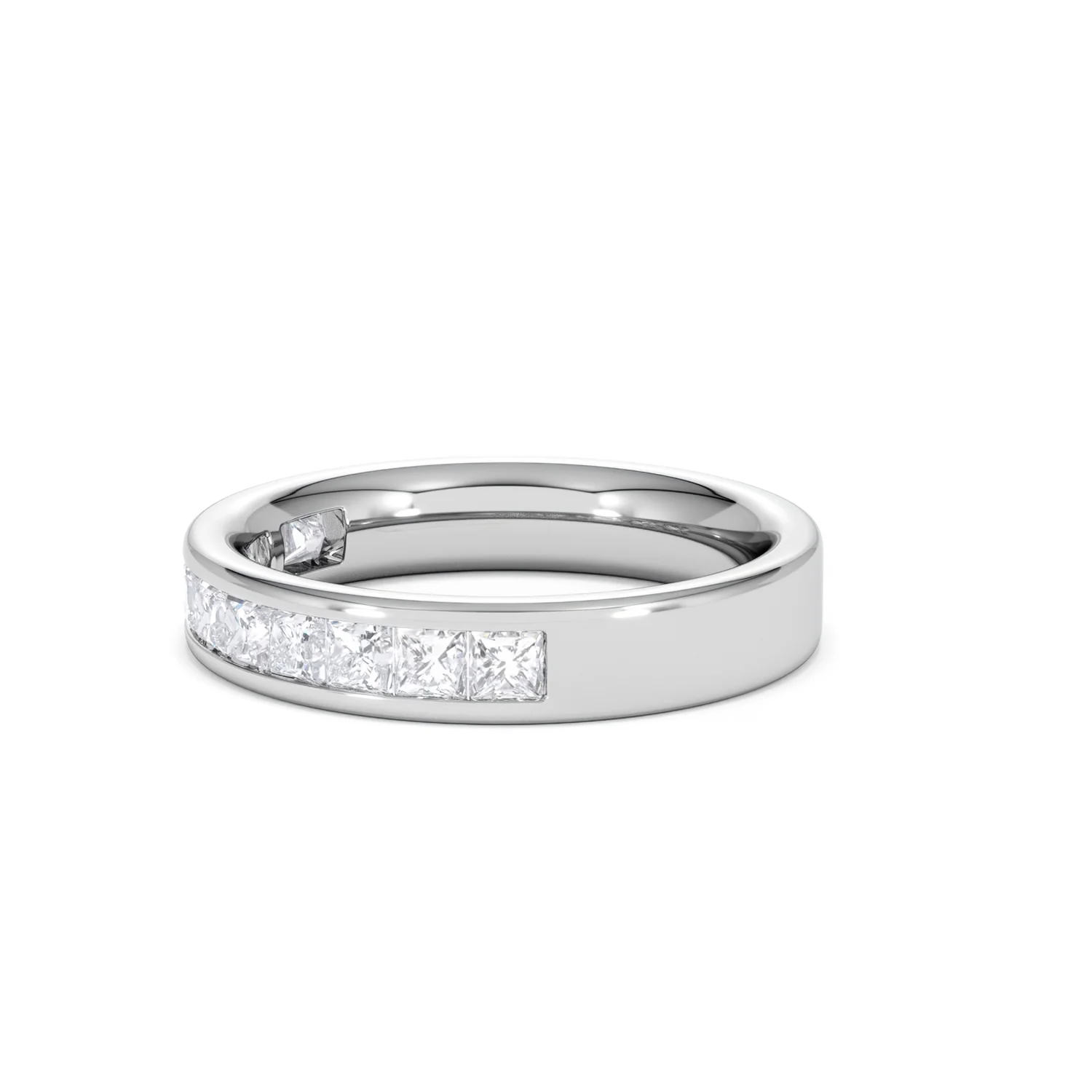 Eterna Lab Diamond Princess Cut Half Eternity Ring 1.00ct F/VS in 9K White Gold - Image 75