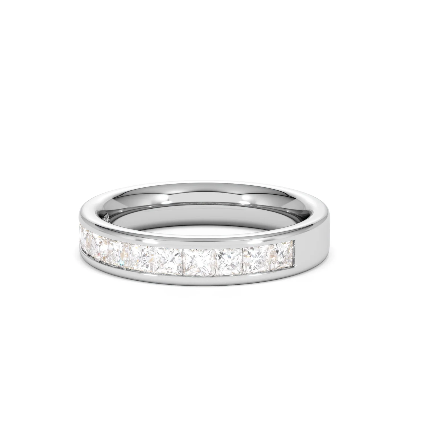Eterna Lab Diamond Princess Cut Half Eternity Ring 1.00ct F/VS in 9K White Gold - Image 83