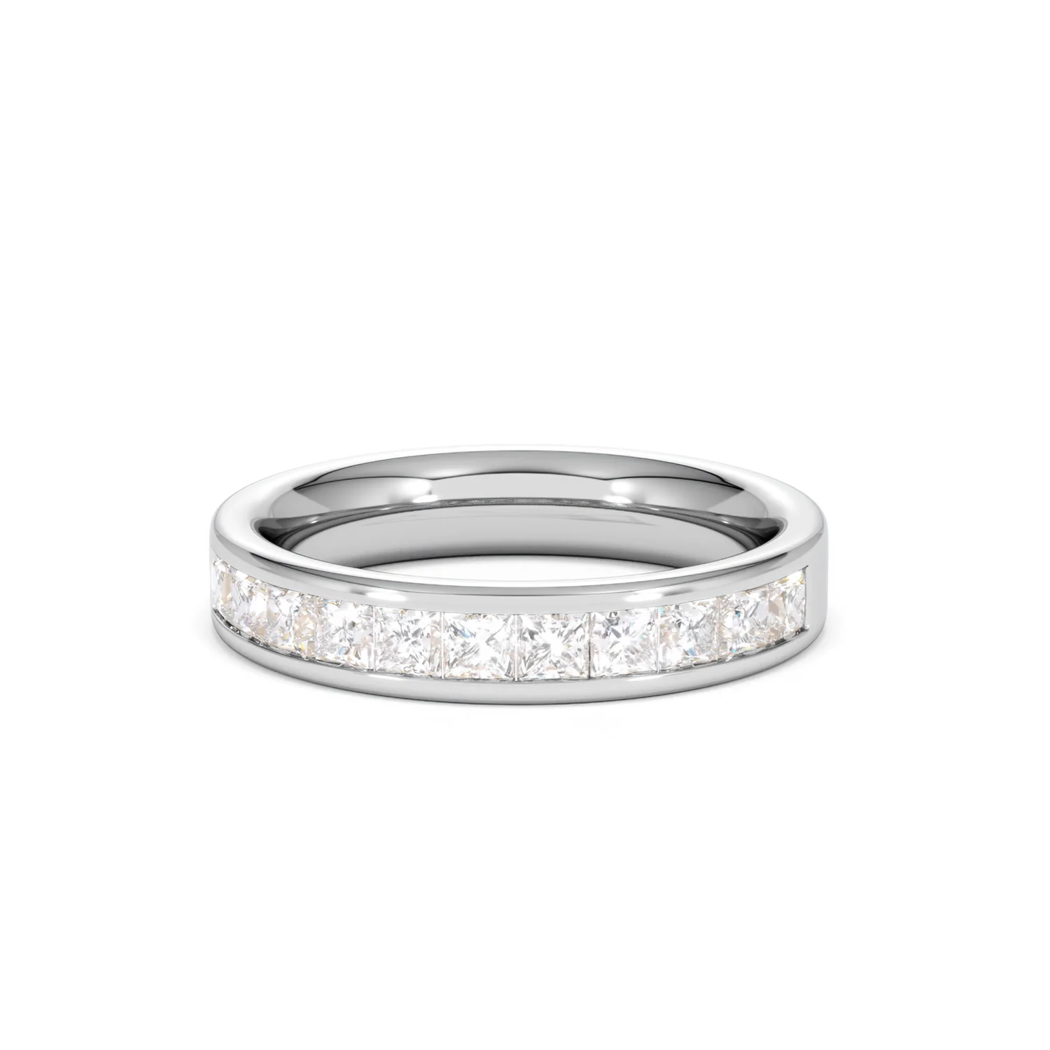Eterna Lab Diamond Princess Cut Half Eternity Ring 1.00ct F/VS in 9K White Gold - Image 88