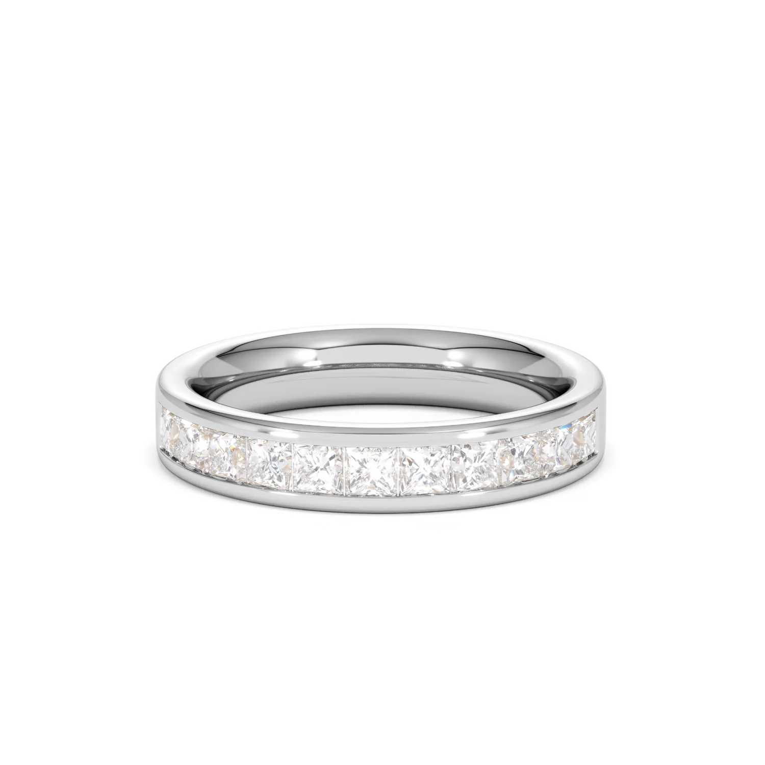 Eterna Lab Diamond Princess Cut Half Eternity Ring 1.00ct F/VS in 9K White Gold - Image 89