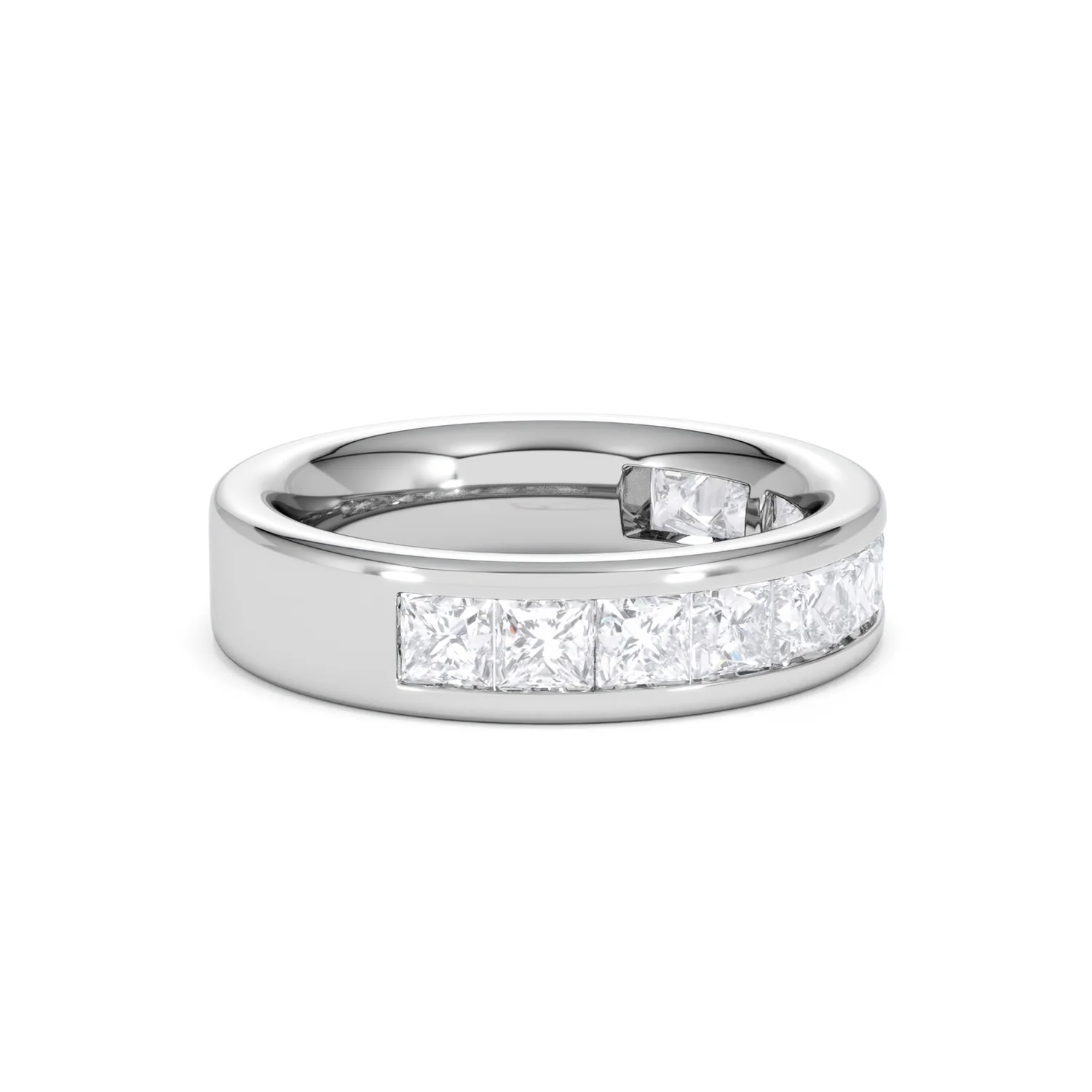 Eterna Lab Diamond Princess Cut Half Eternity Ring 2.00ct F/VS in 9K White Gold - Image 26