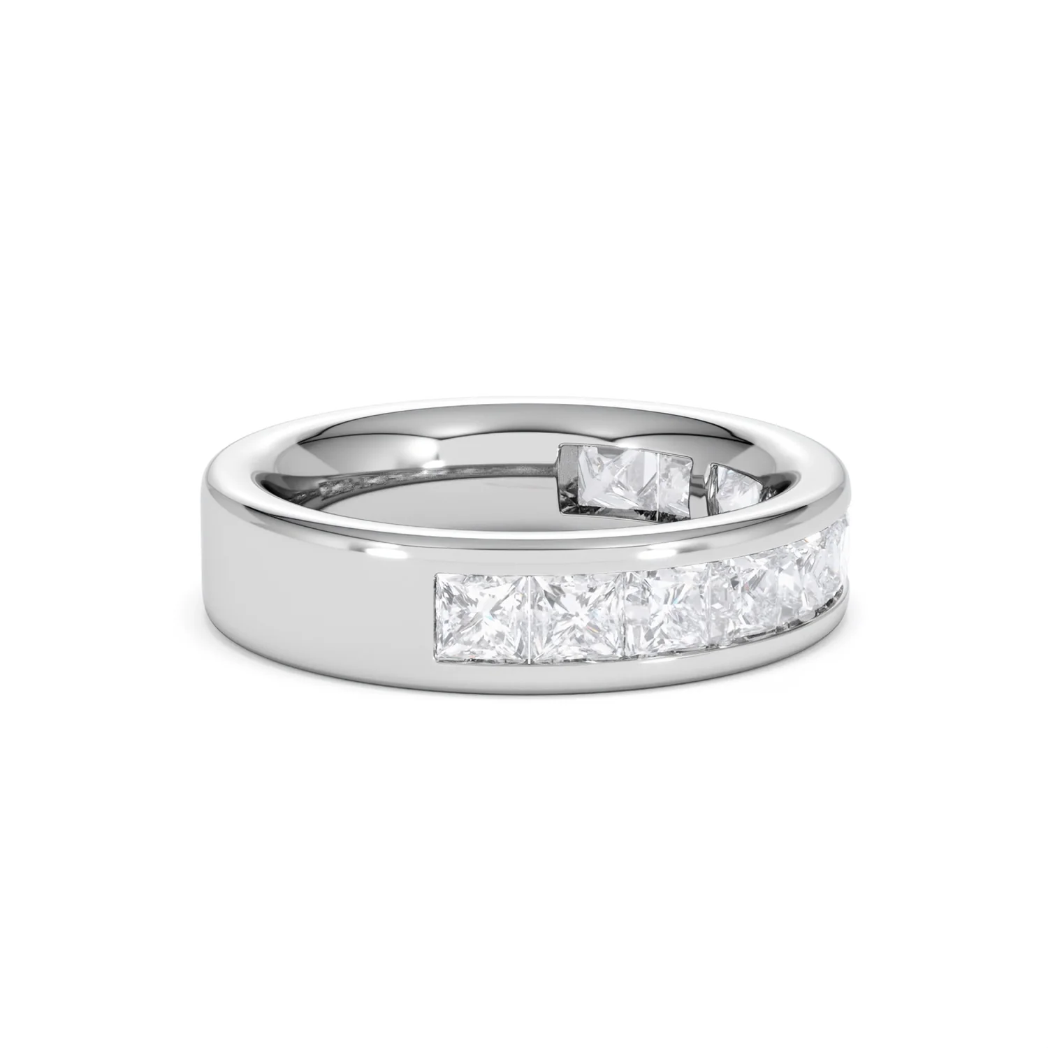 Eterna Lab Diamond Princess Cut Half Eternity Ring 2.00ct F/VS in 9K White Gold - Image 28