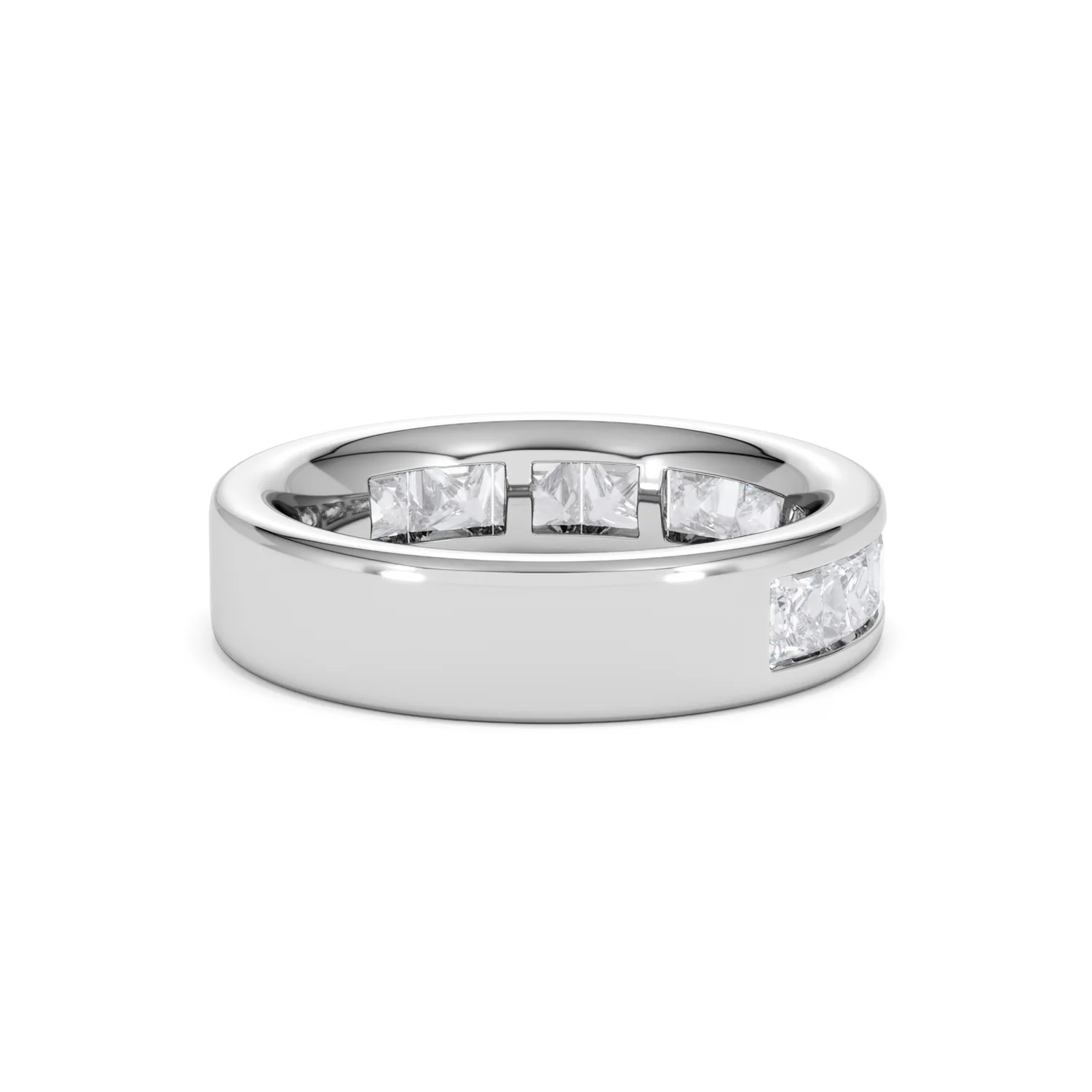Eterna Lab Diamond Princess Cut Half Eternity Ring 2.00ct F/VS in 9K White Gold - Image 40