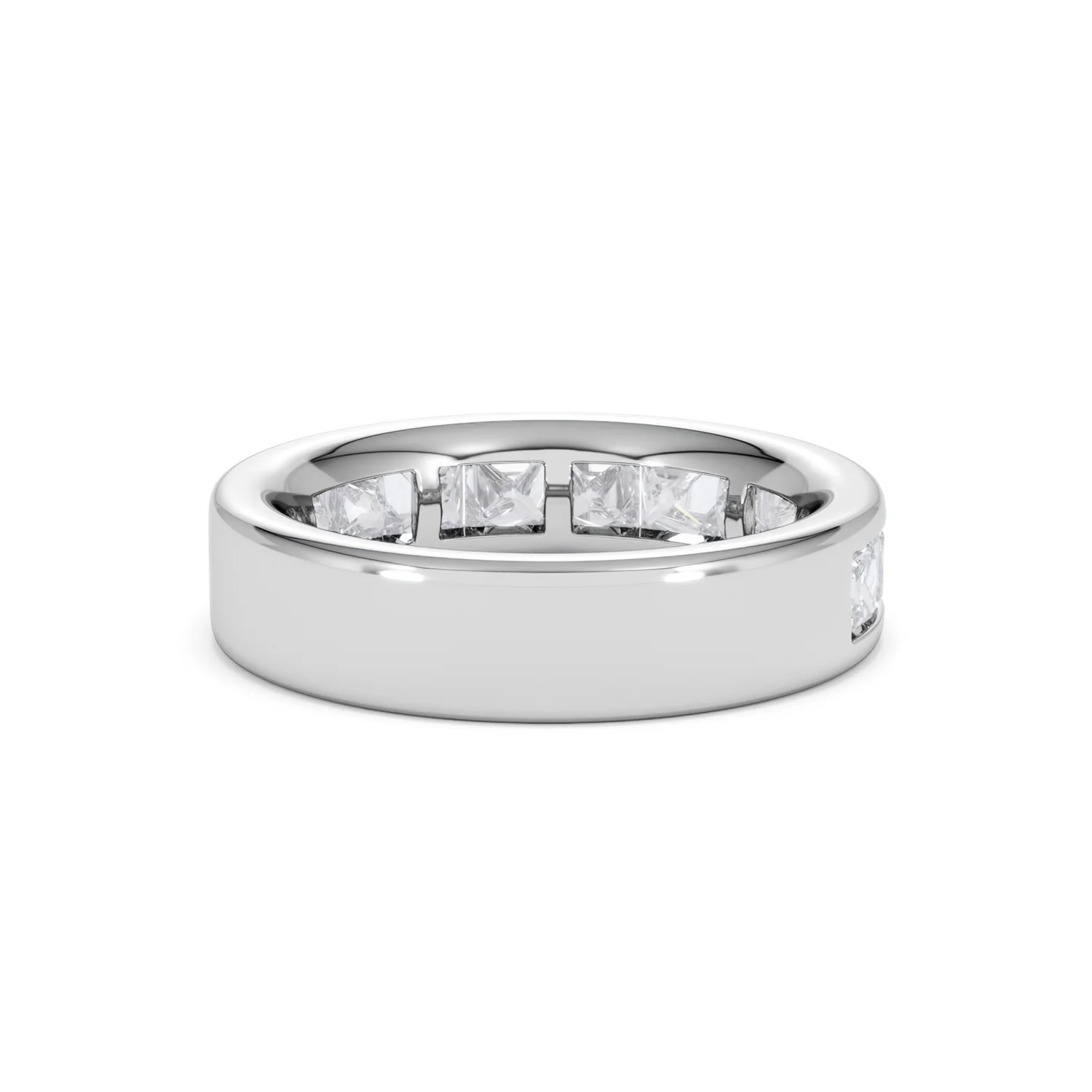 Eterna Lab Diamond Princess Cut Half Eternity Ring 2.00ct F/VS in 9K White Gold - Image 45