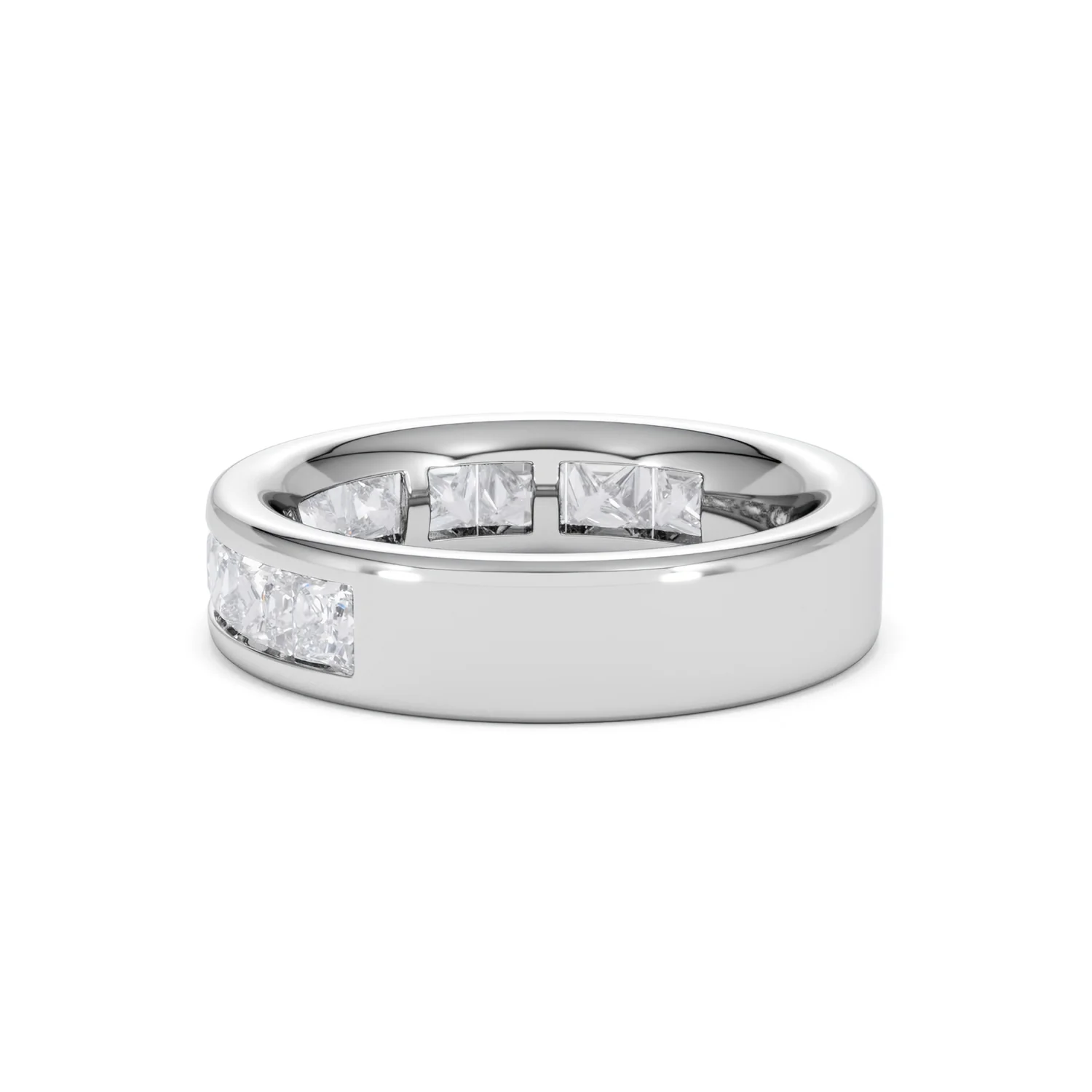 Eterna Lab Diamond Princess Cut Half Eternity Ring 2.00ct F/VS in 9K White Gold - Image 63