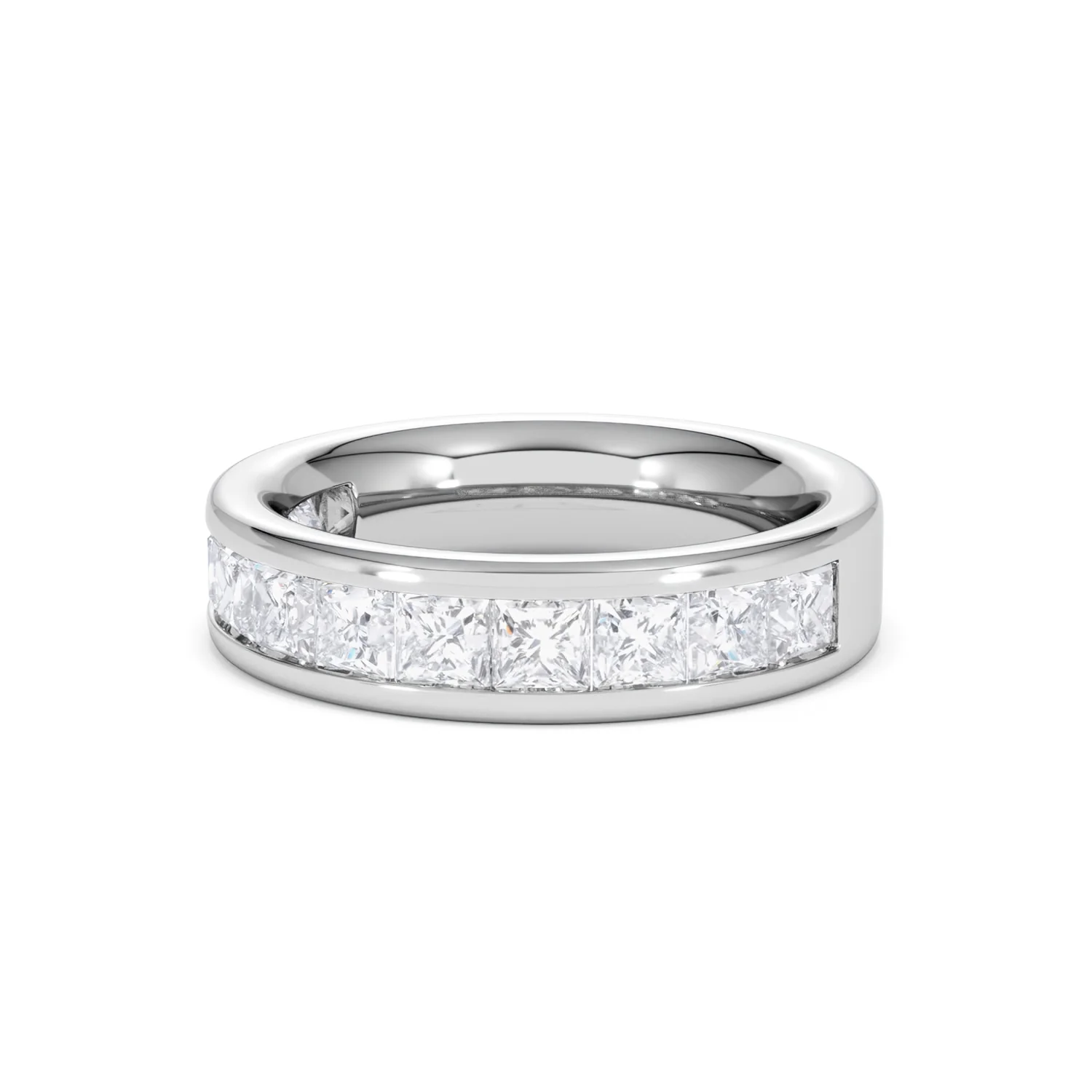 Eterna Lab Diamond Princess Cut Half Eternity Ring 2.00ct F/VS in 9K White Gold - Image 83