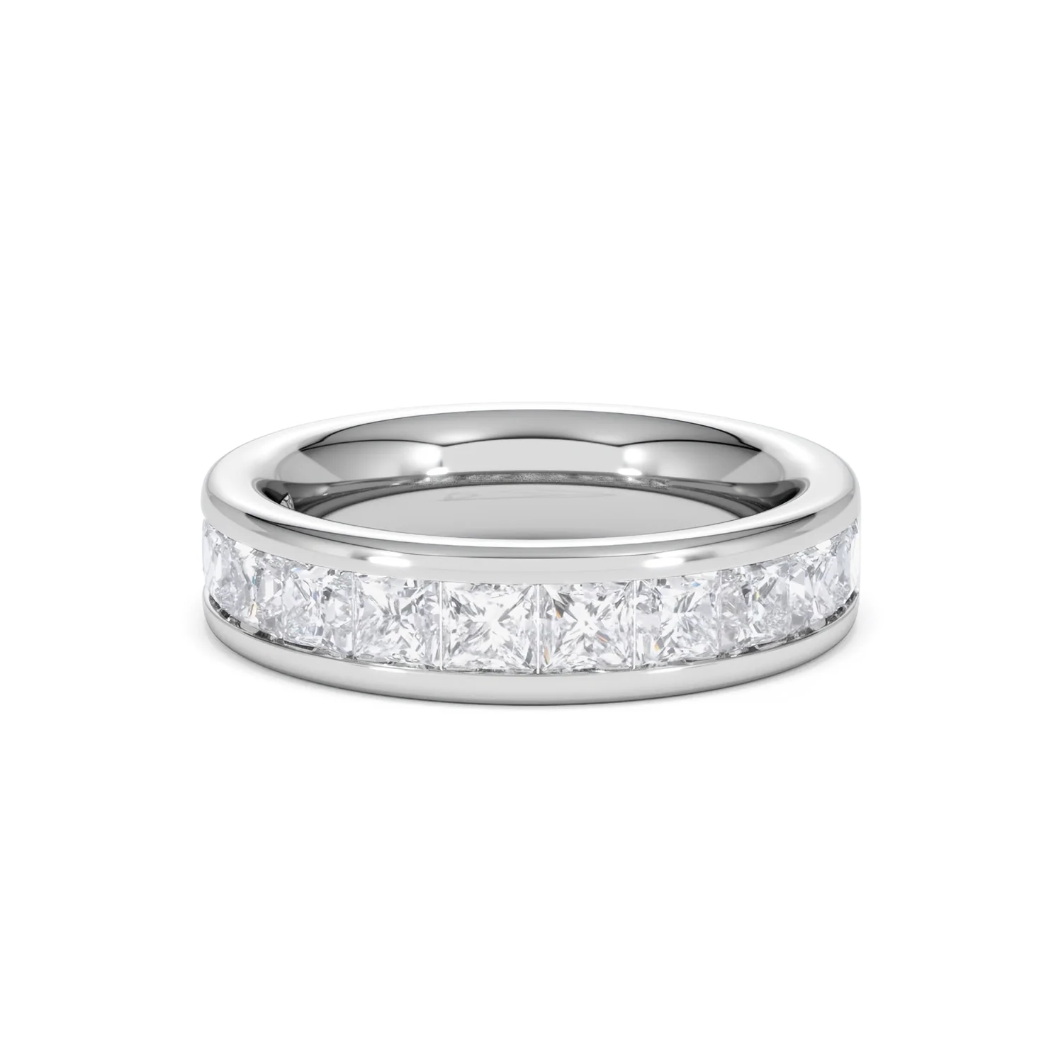 Eterna Lab Diamond Princess Cut Half Eternity Ring 2.00ct F/VS in 9K White Gold - Image 89