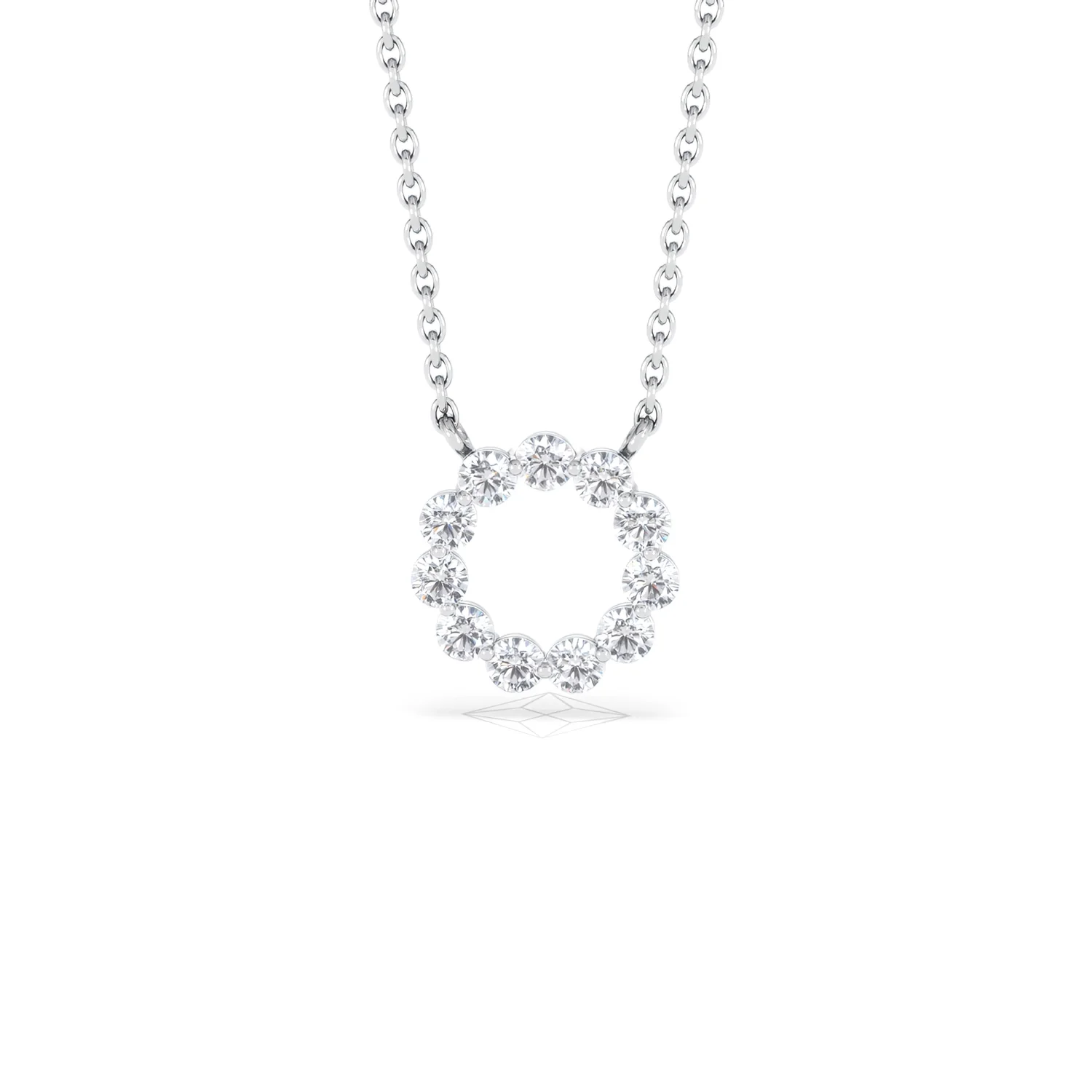 Lab Diamond Eternal Glow Circle Necklace 0.25ct in 925 Silver - Image 91