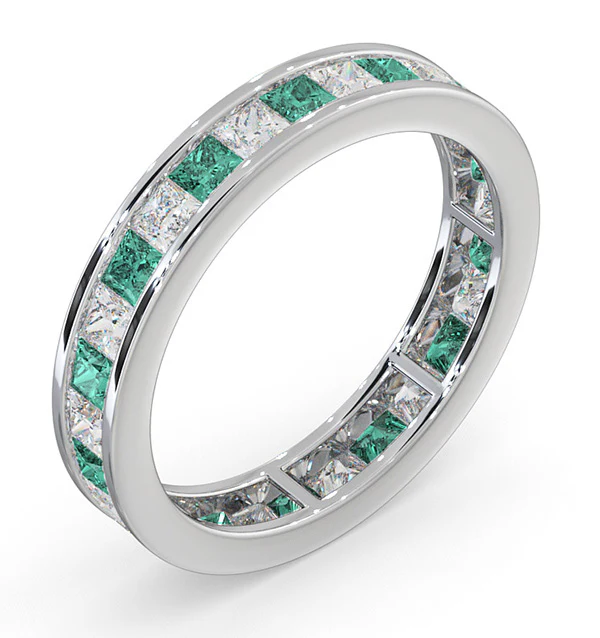 Eternity Ring Lauren Diamonds G/VS and Emerald 2.20CT - Platinum - Image 2