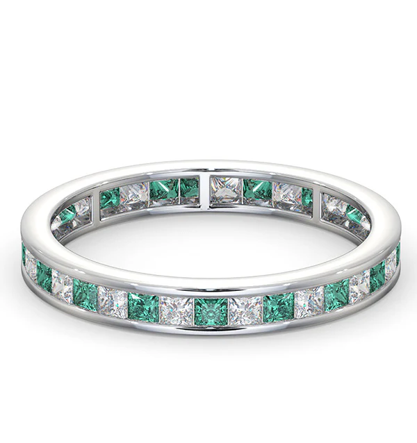 Eternity Ring Lauren Diamonds H/SI and Emerald 1.15CT - Platinum - Image 3
