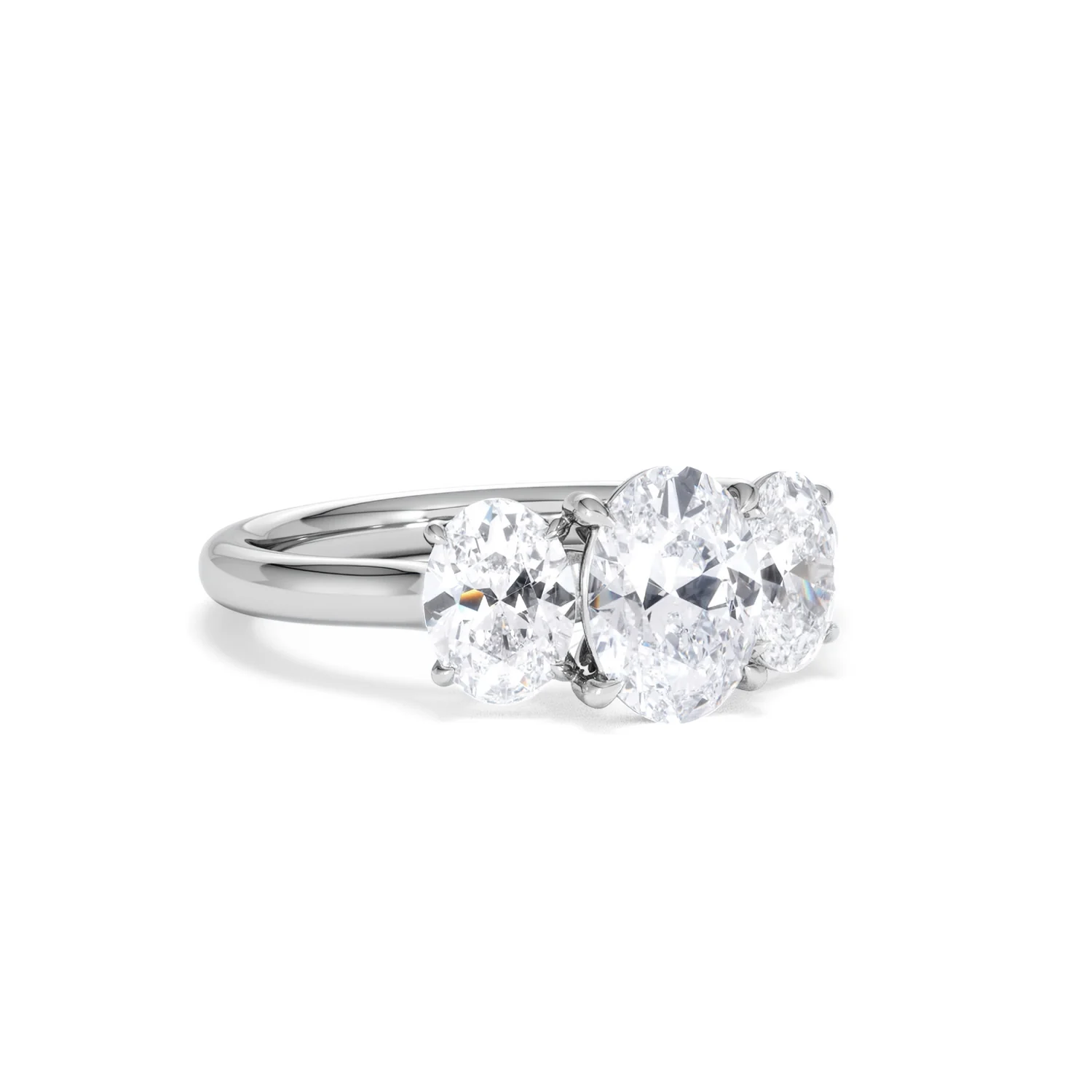 Ever 2.00ct Oval Cut Lab Diamond 3 Stone Engagement Ring in Platinum - Image 14