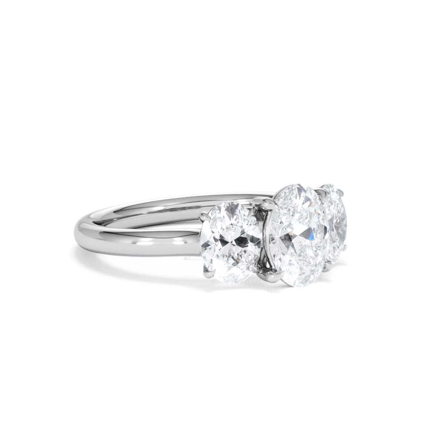 Ever 2.00ct Oval Cut Lab Diamond 3 Stone Engagement Ring in Platinum - Image 17