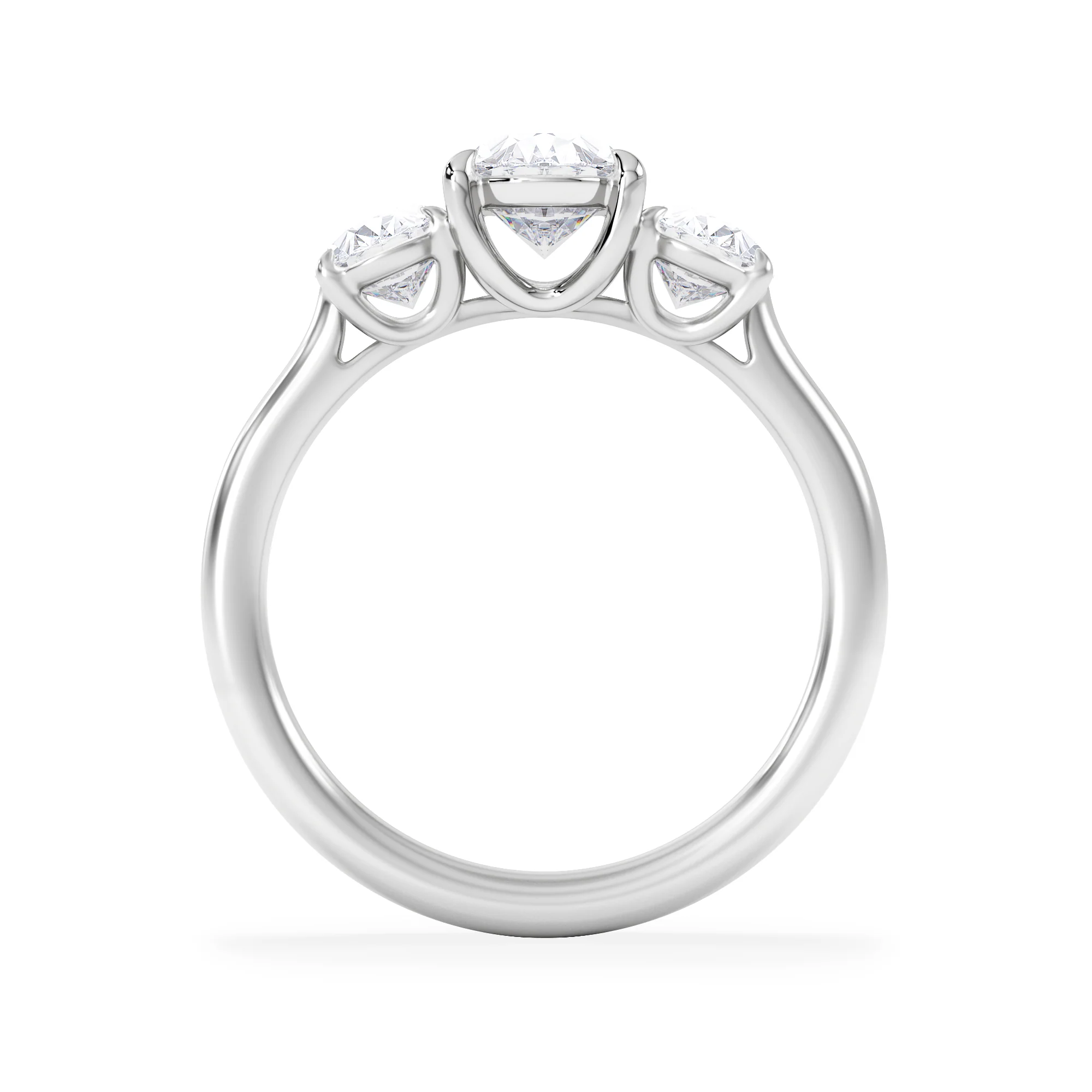 Ever 2.00ct Oval Cut Lab Diamond 3 Stone Engagement Ring in Platinum - Image 3
