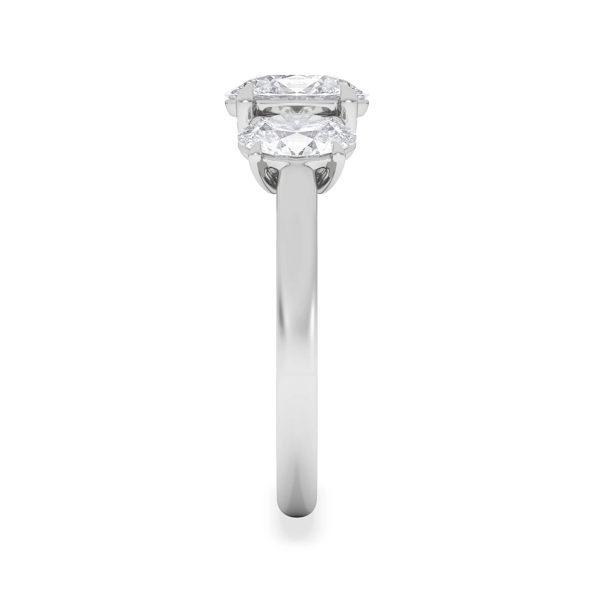 Ever 2.00ct Oval Cut Lab Diamond 3 Stone Engagement Ring in Platinum - Image 5