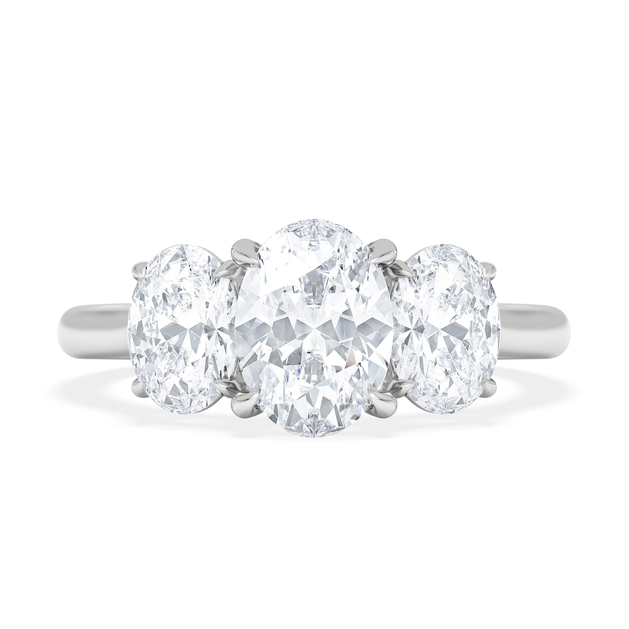 Ever 2.00ct Oval Cut Lab Diamond 3 Stone Engagement Ring in Platinum - Image 7