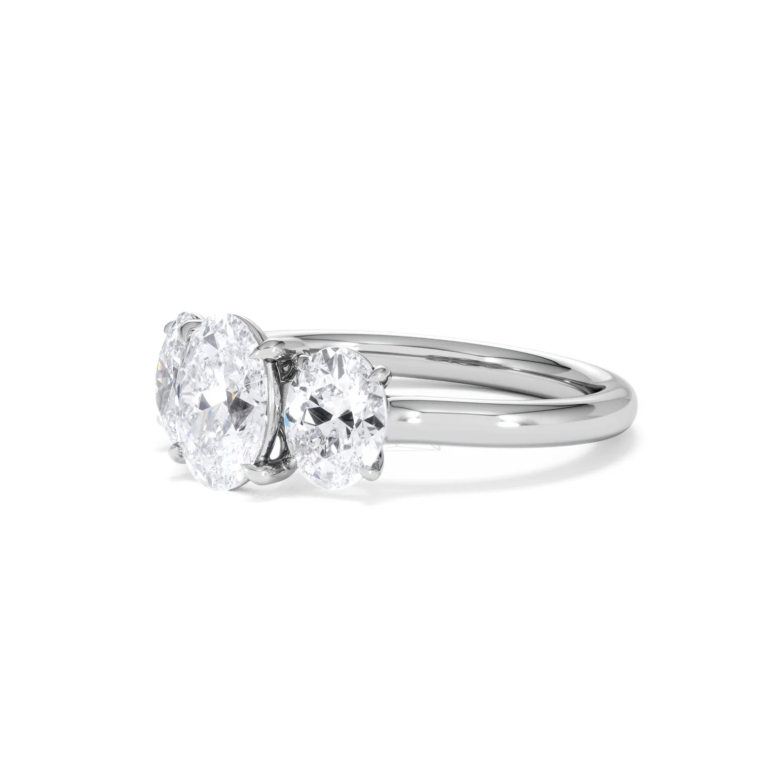 Ever 2.00ct Oval Cut Lab Diamond 3 Stone Engagement Ring in Platinum - Image 79