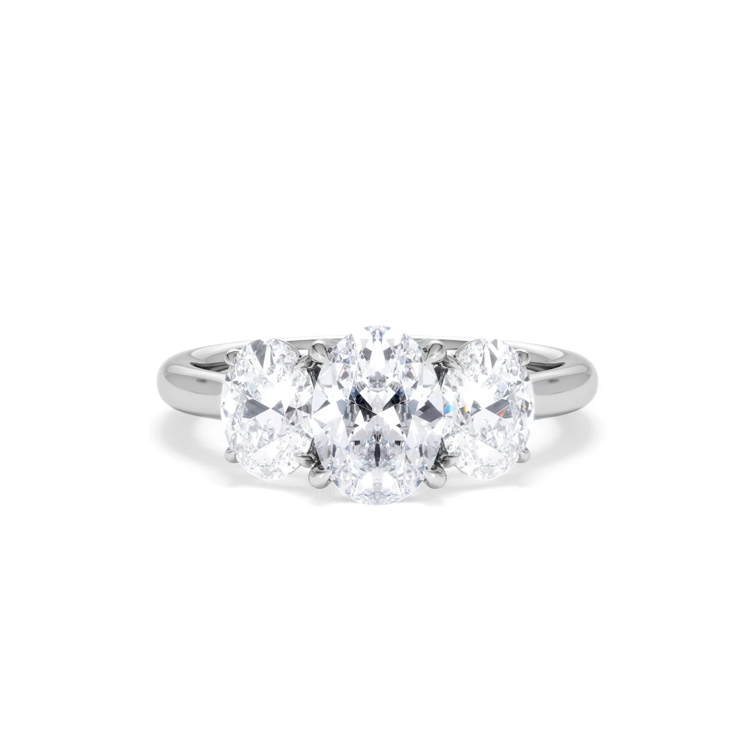Ever 2.00ct Oval Cut Lab Diamond 3 Stone Engagement Ring in Platinum - Image 9