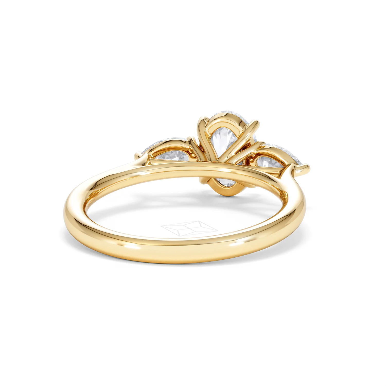 Evoke 1.00ct Oval Cut Lab Diamond 3 Stone Ring in 9K Yellow Gold - Image 45