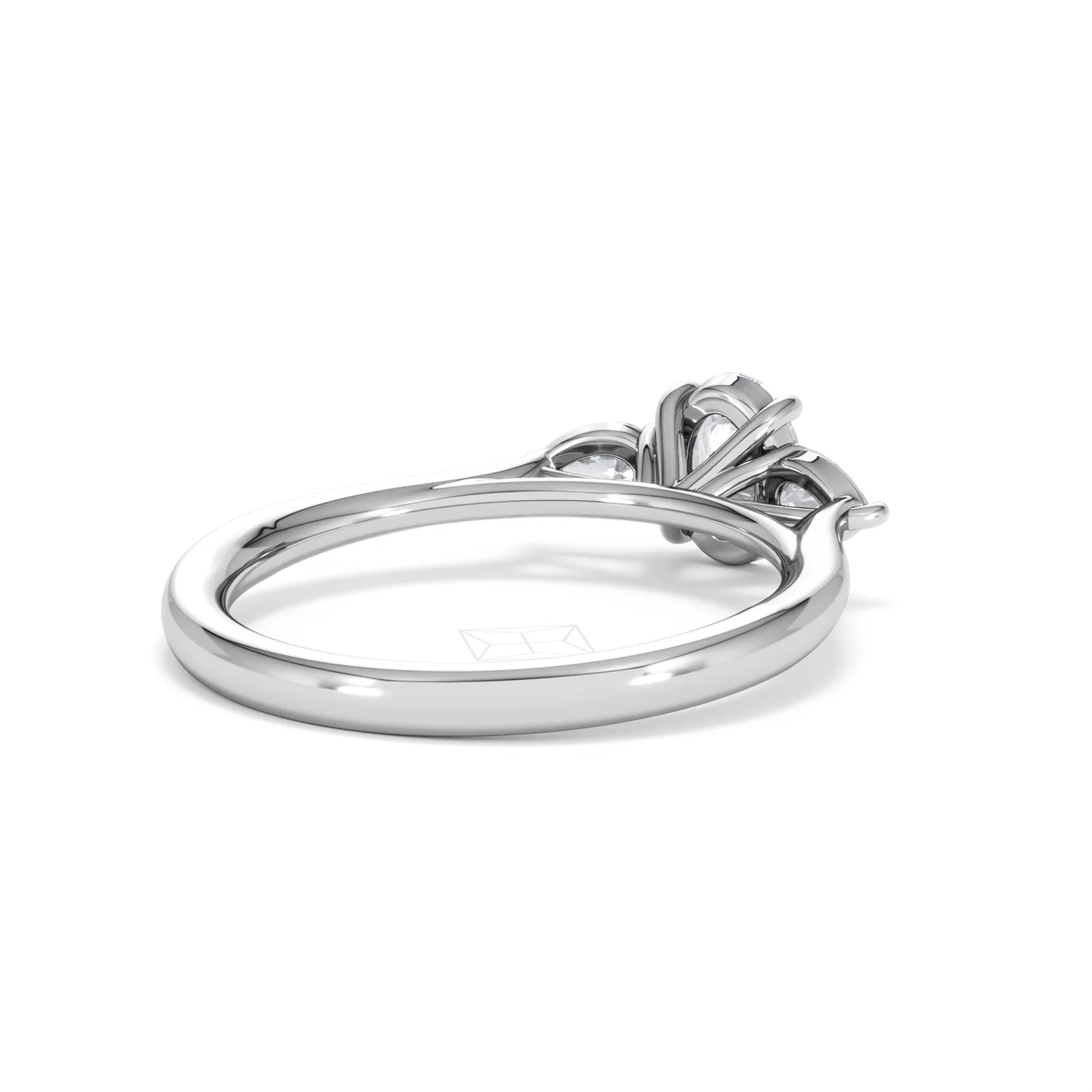 Evoke 3 Stone Oval Cut Lab Diamond Ring 0.50ct in 9K White Gold - Image 39