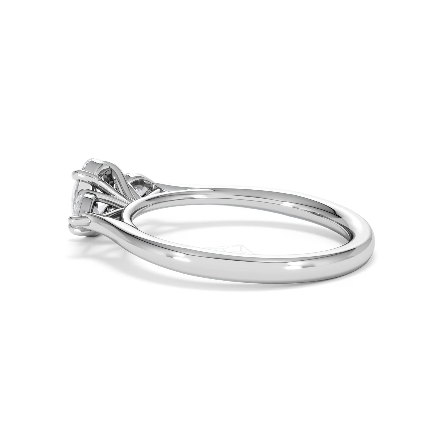Evoke 3 Stone Oval Cut Lab Diamond Ring 0.50ct in 9K White Gold - Image 61