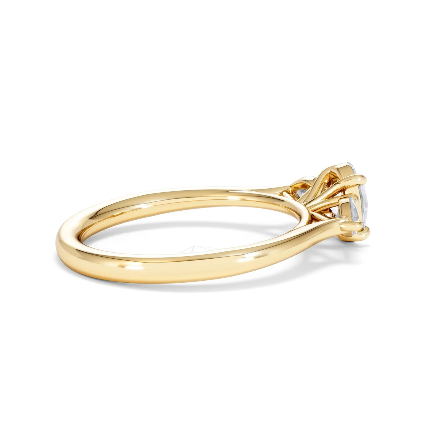 Evoke 3 Stone Oval Cut Lab Diamond Ring 0.50ct in 9K Yellow Gold - Image 32