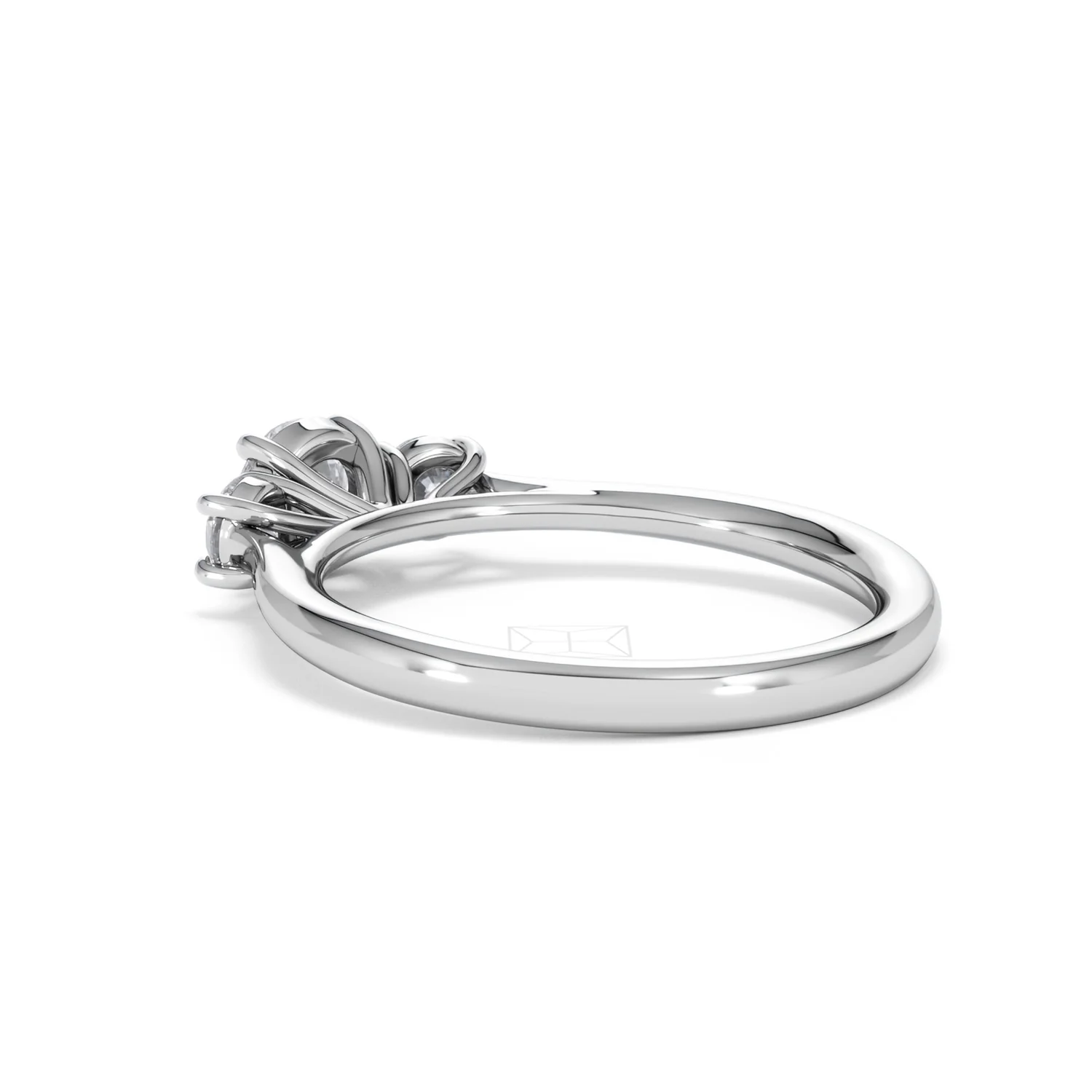 Evoke 3 Stone Round Cut Lab Diamond Ring 0.50ct in 9K White Gold - Image 58