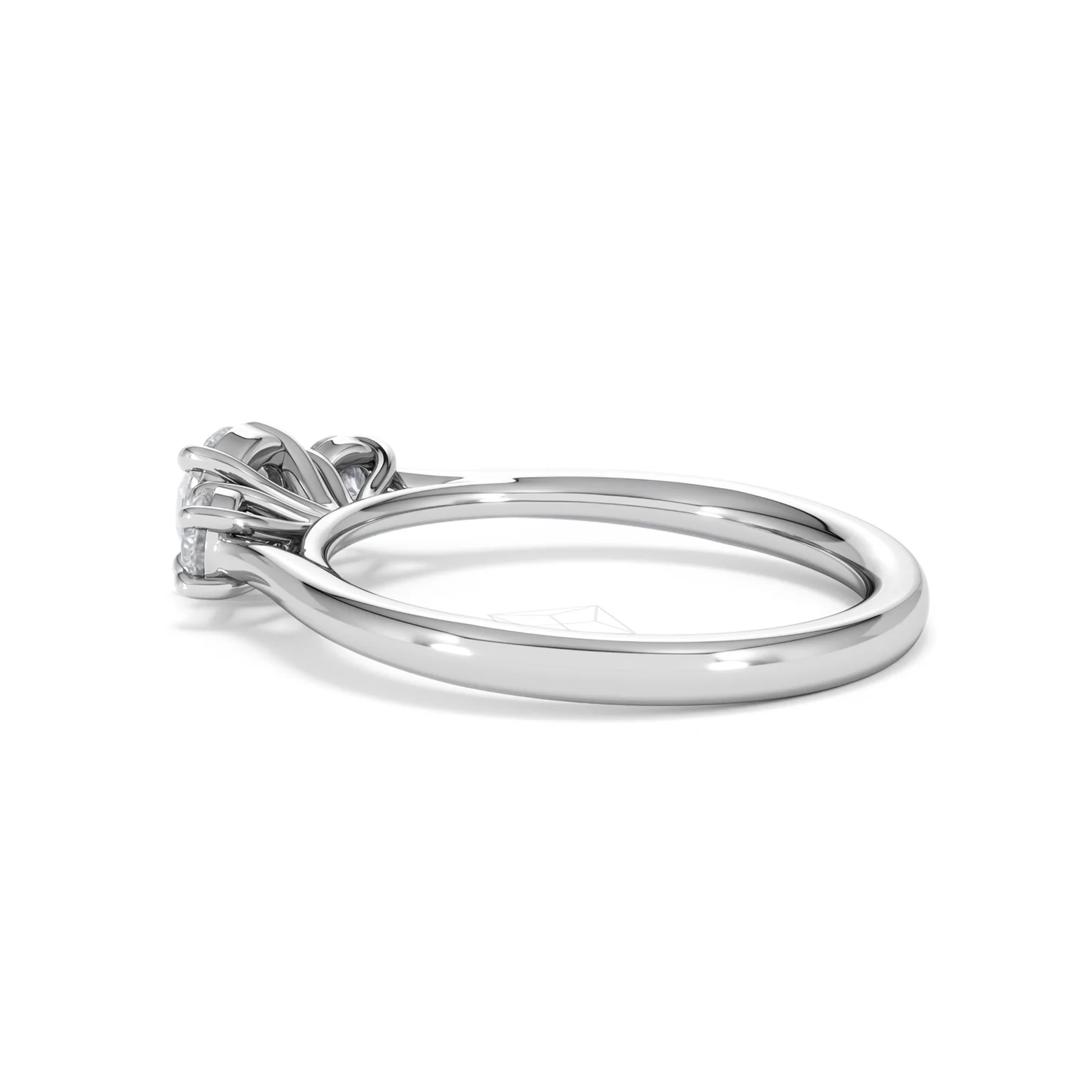 Evoke 3 Stone Round Cut Lab Diamond Ring 0.50ct in 9K White Gold - Image 62