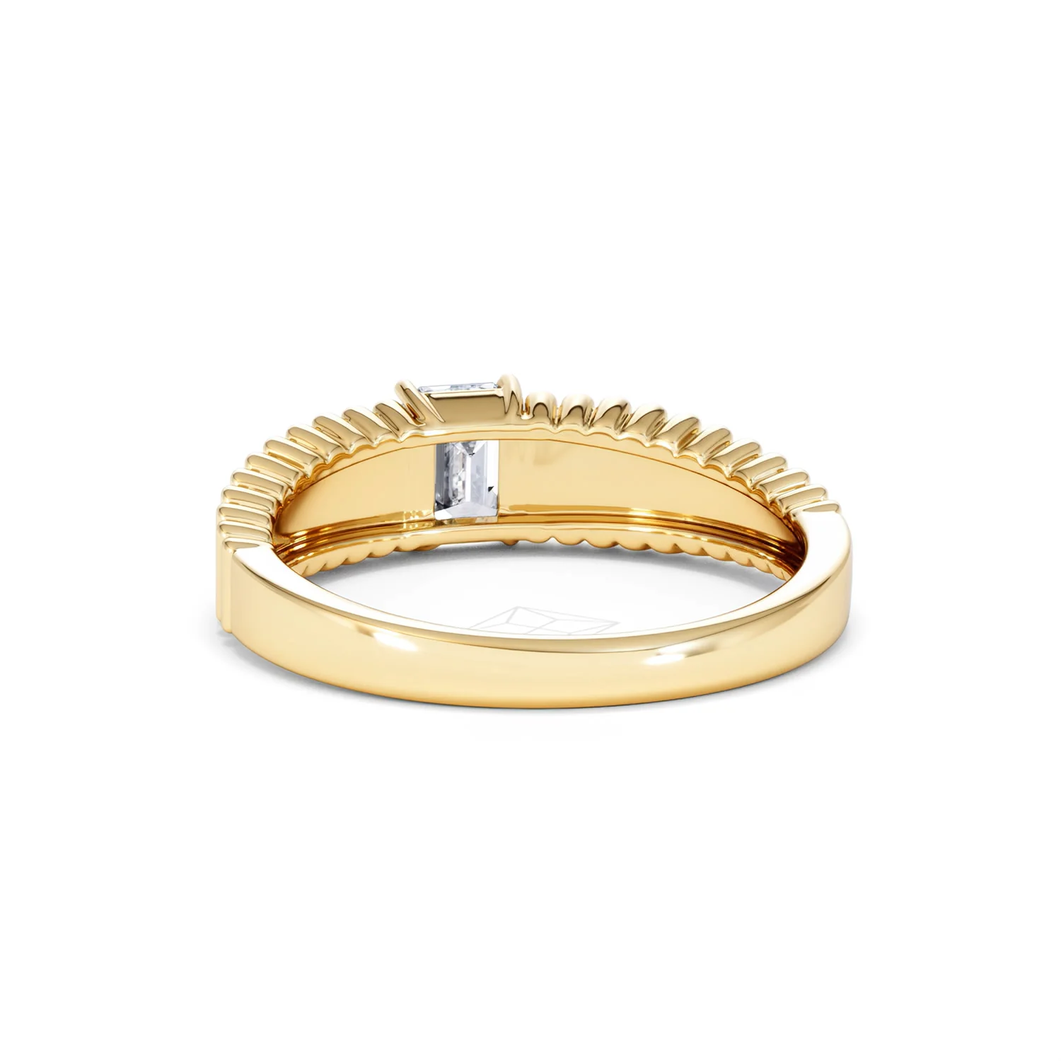 Flute 0.50ct Emerald Cut Lab Grown Diamond Solitaire Ring 18K Yellow Gold - Image 52