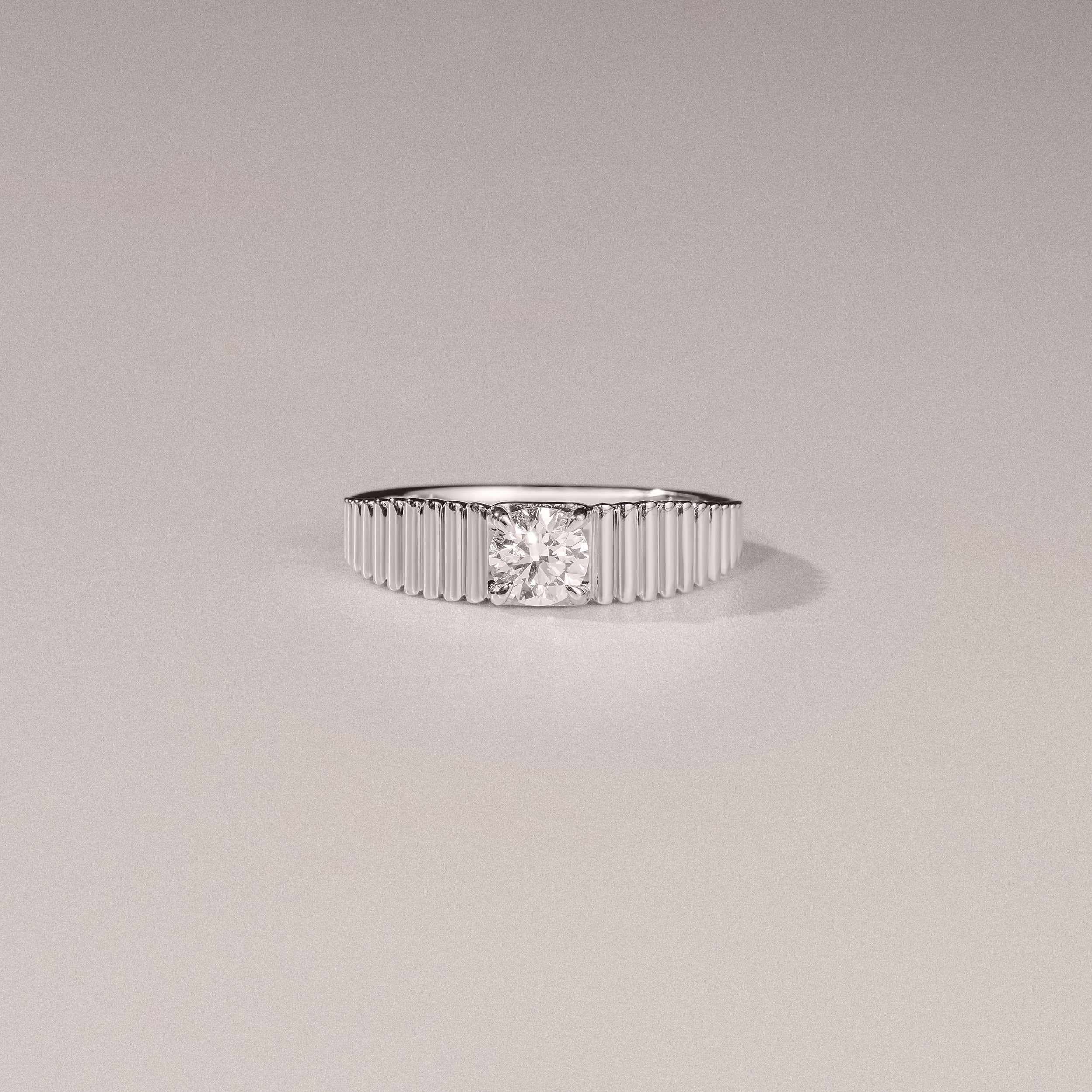 Flute 0.50ct Round Cut Lab Grown Diamond Solitaire Ring in Platinum - Image 6