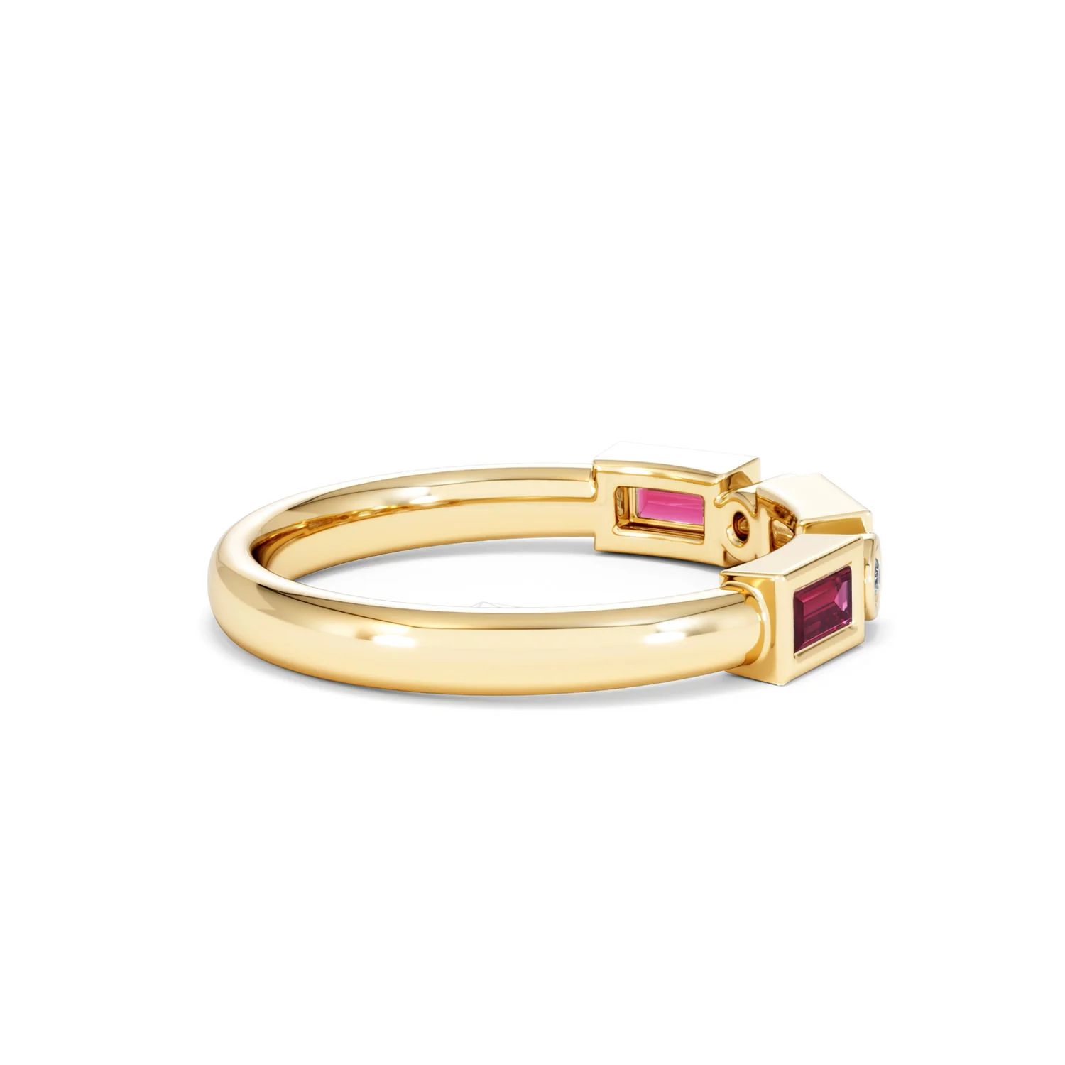 Forme 0.37ct Baguette Cut Lab Ruby 5 Stone Ring in 18K Gold Vermeil - Image 30