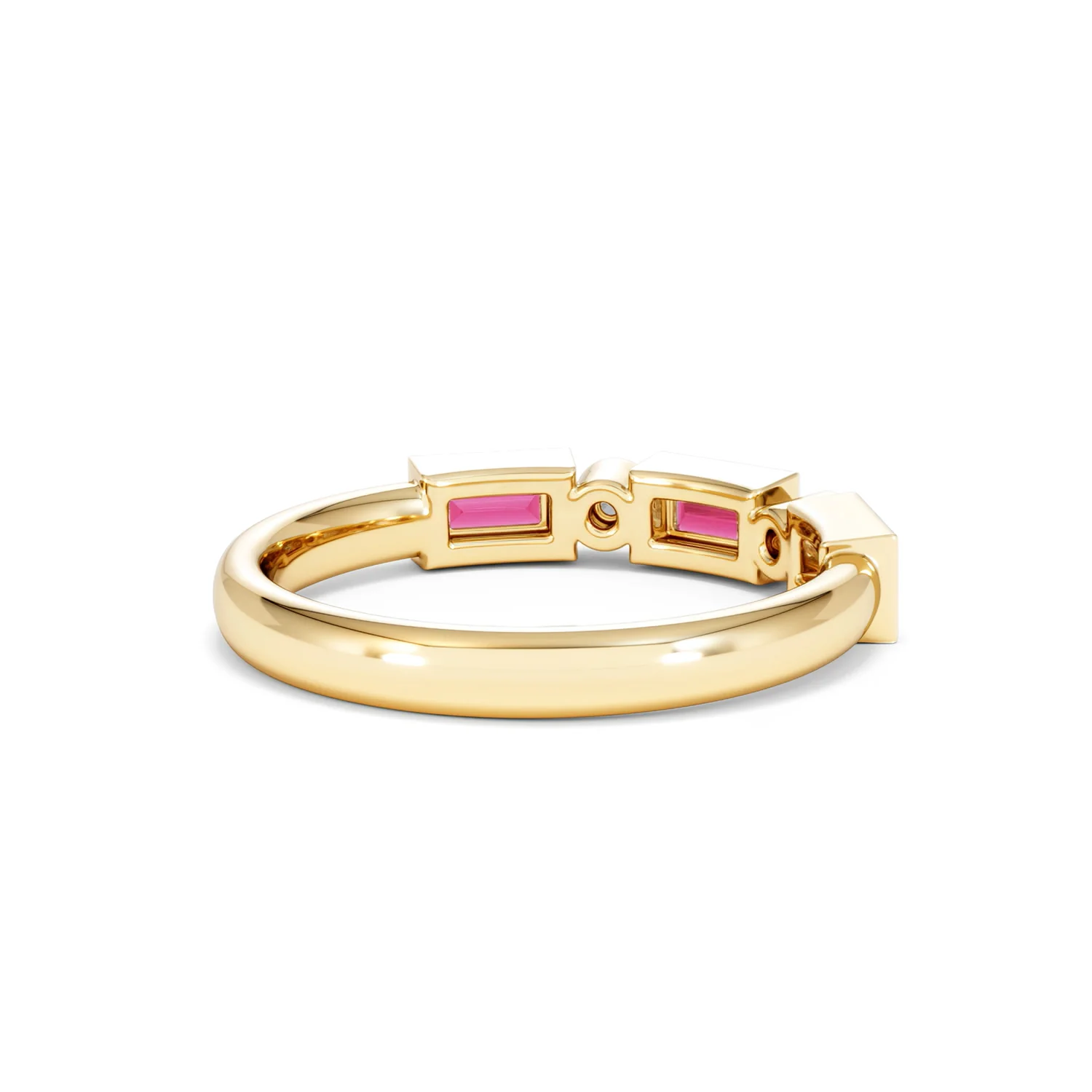 Forme 0.37ct Baguette Cut Lab Ruby 5 Stone Ring in 18K Gold Vermeil - Image 39